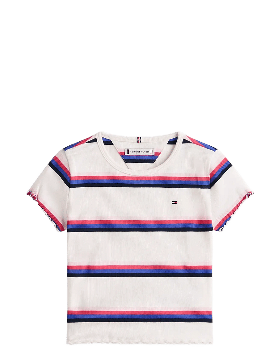 Tommy Hilfiger - ESSENTIAL RIB TOP SS - kortærmede t-shirts - off white - 1
