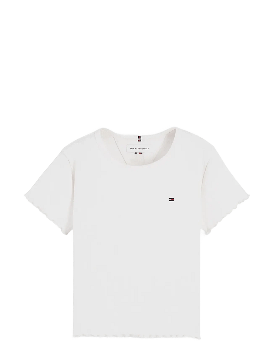 Tommy Hilfiger - ESSENTIAL RIB TOP SS - kurzärmelige - off white - 1