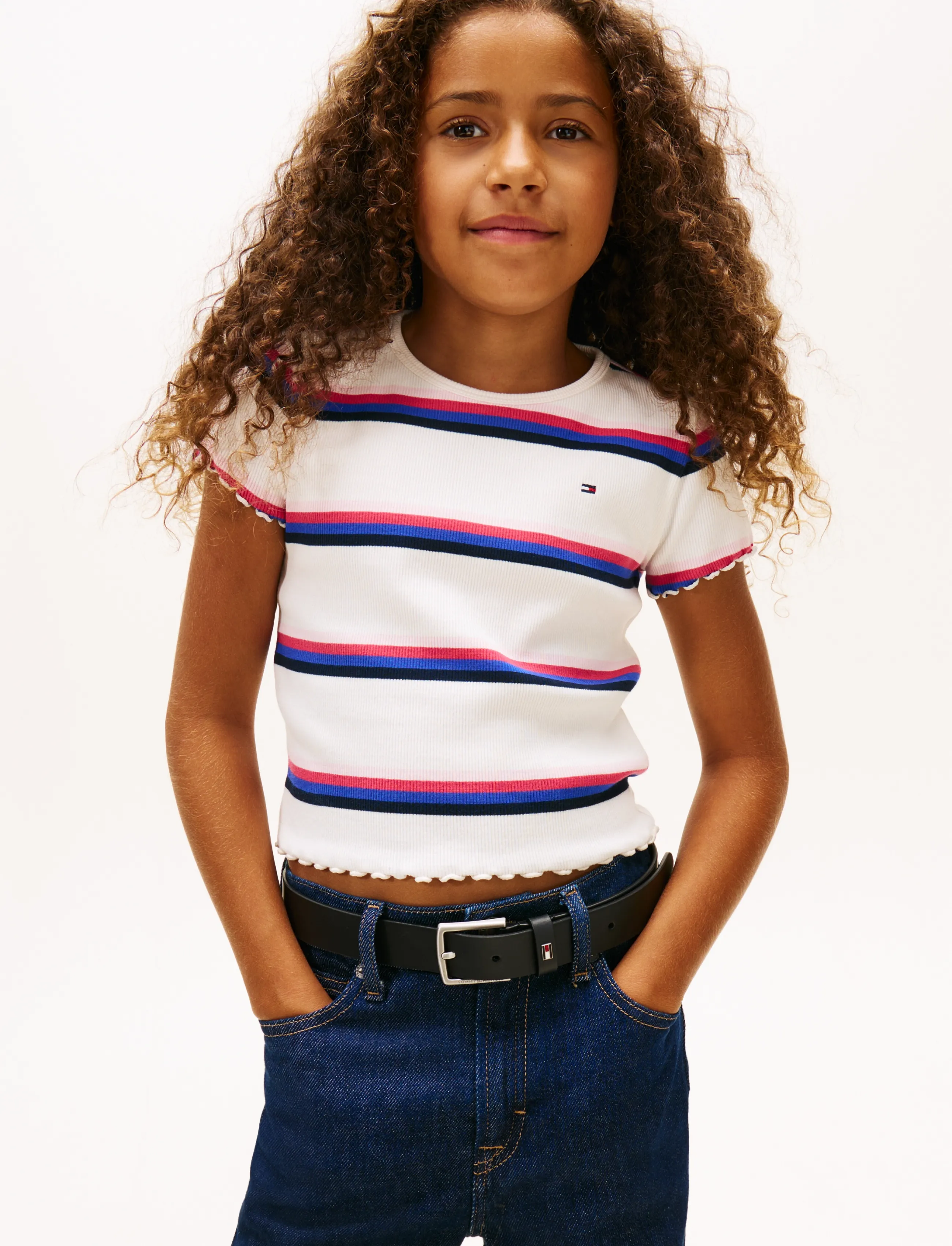 Tommy Hilfiger - ESSENTIAL RIB TOP SS - kortærmede t-shirts - off white - 0