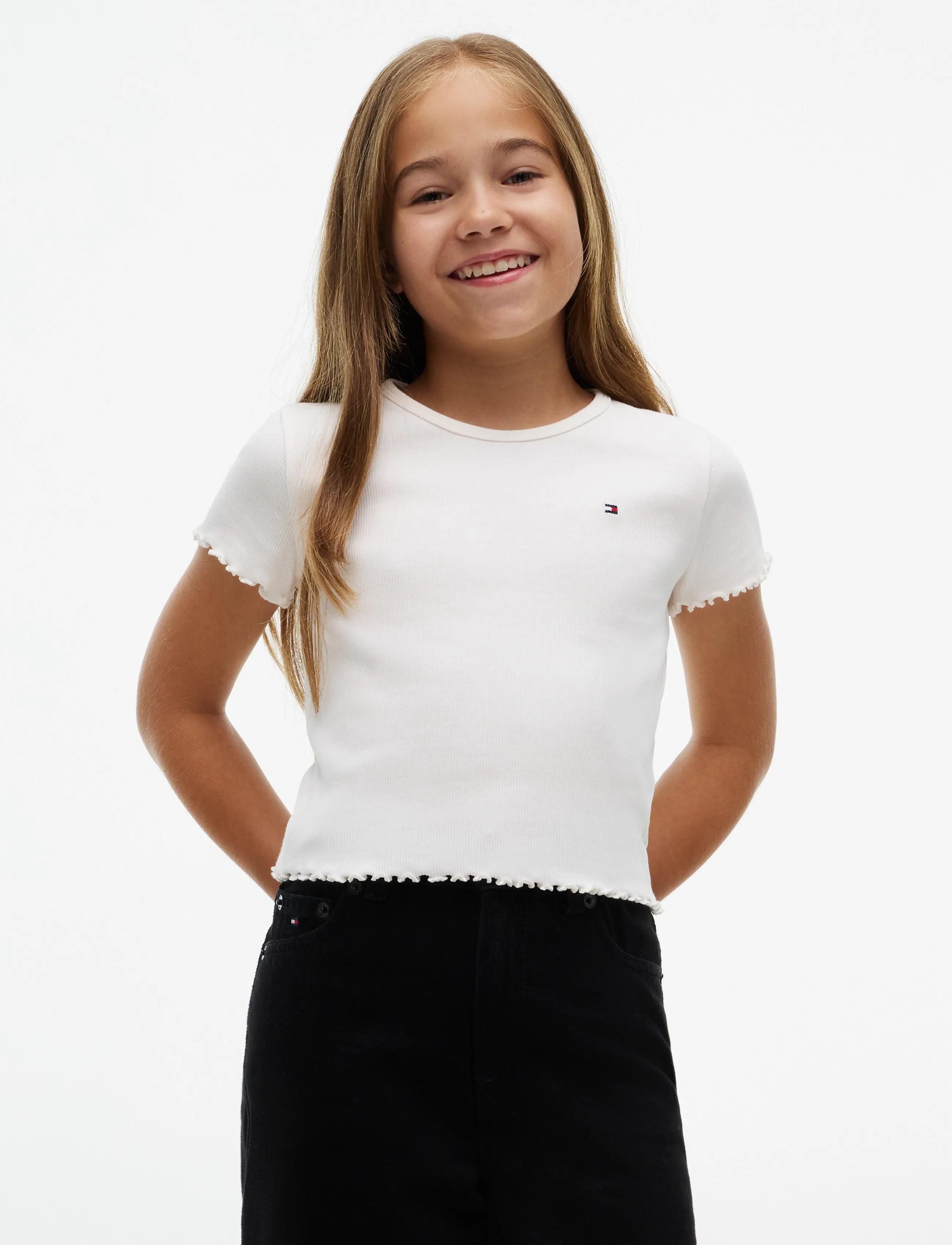 Tommy Hilfiger ESSENTIAL RIB TOP SS - Kurzärmelige - OFF WHITE / cream