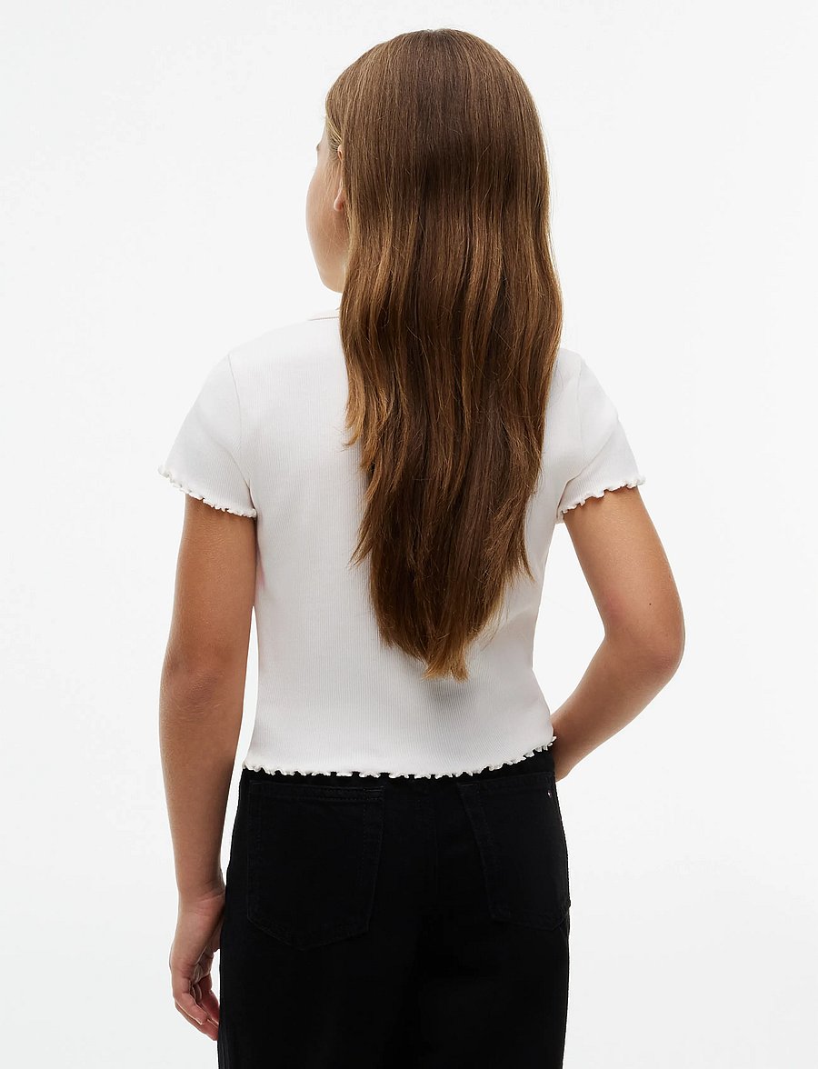 Tommy Hilfiger - ESSENTIAL RIB TOP SS - kurzärmelige - off white - 2