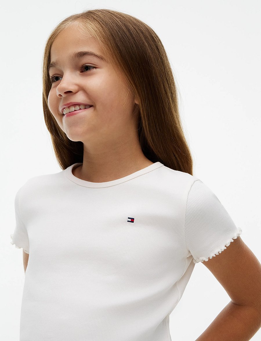 Tommy Hilfiger - ESSENTIAL RIB TOP SS - kurzärmelige - off white - 3
