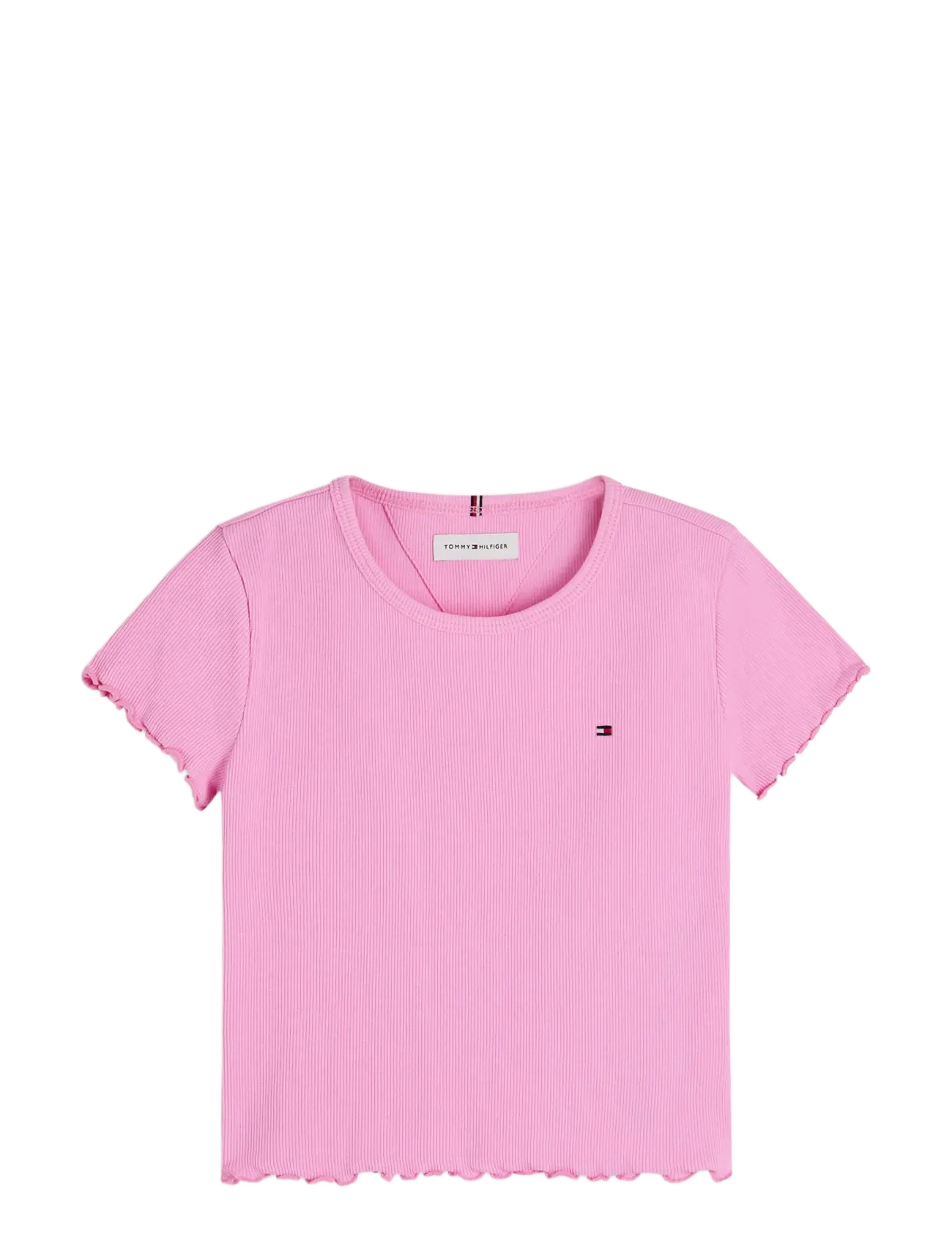 Tommy Hilfiger - ESSENTIAL RIB TOP SS - short-sleeved t-shirts - pink daisy - 1