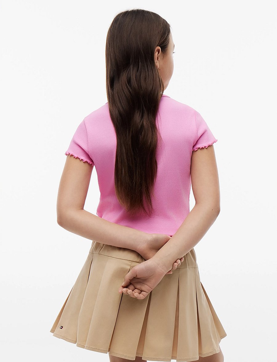 Tommy Hilfiger - ESSENTIAL RIB TOP SS - kurzärmelige - pink daisy - 2