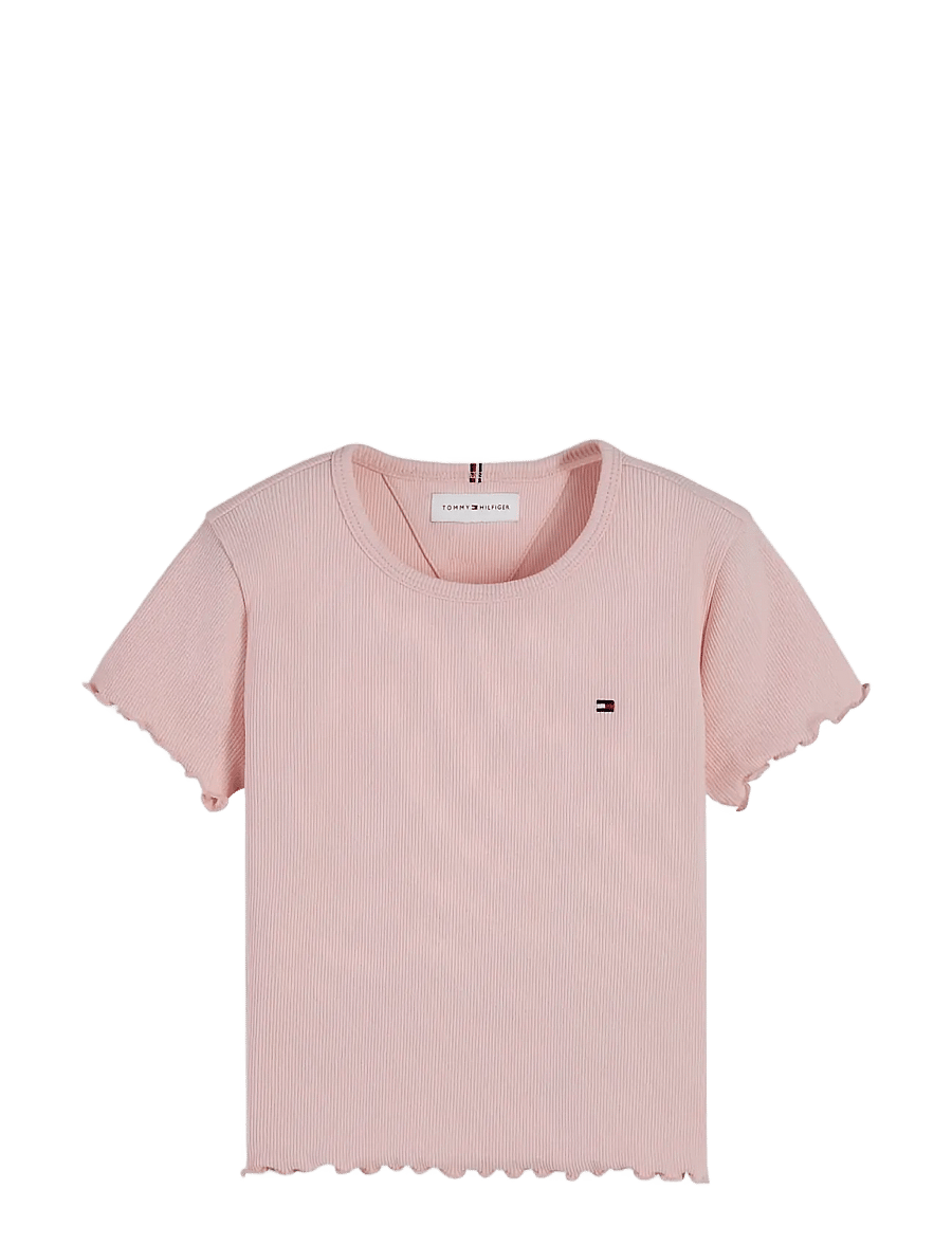 Tommy Hilfiger - ESSENTIAL RIB TOP SS - kurzärmelige - whimsy pink - 1