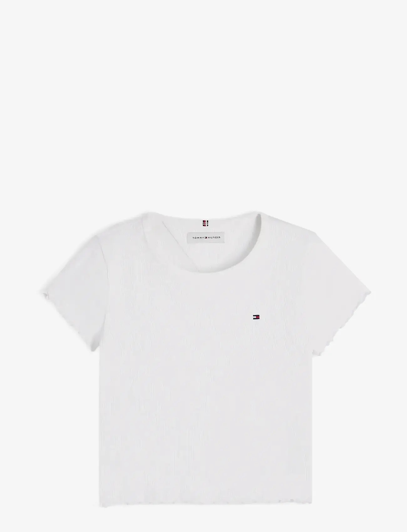 Tommy Hilfiger - ESSENTIAL RIB TOP SS - t-krekli ar īsām piedurknēm - white - 2