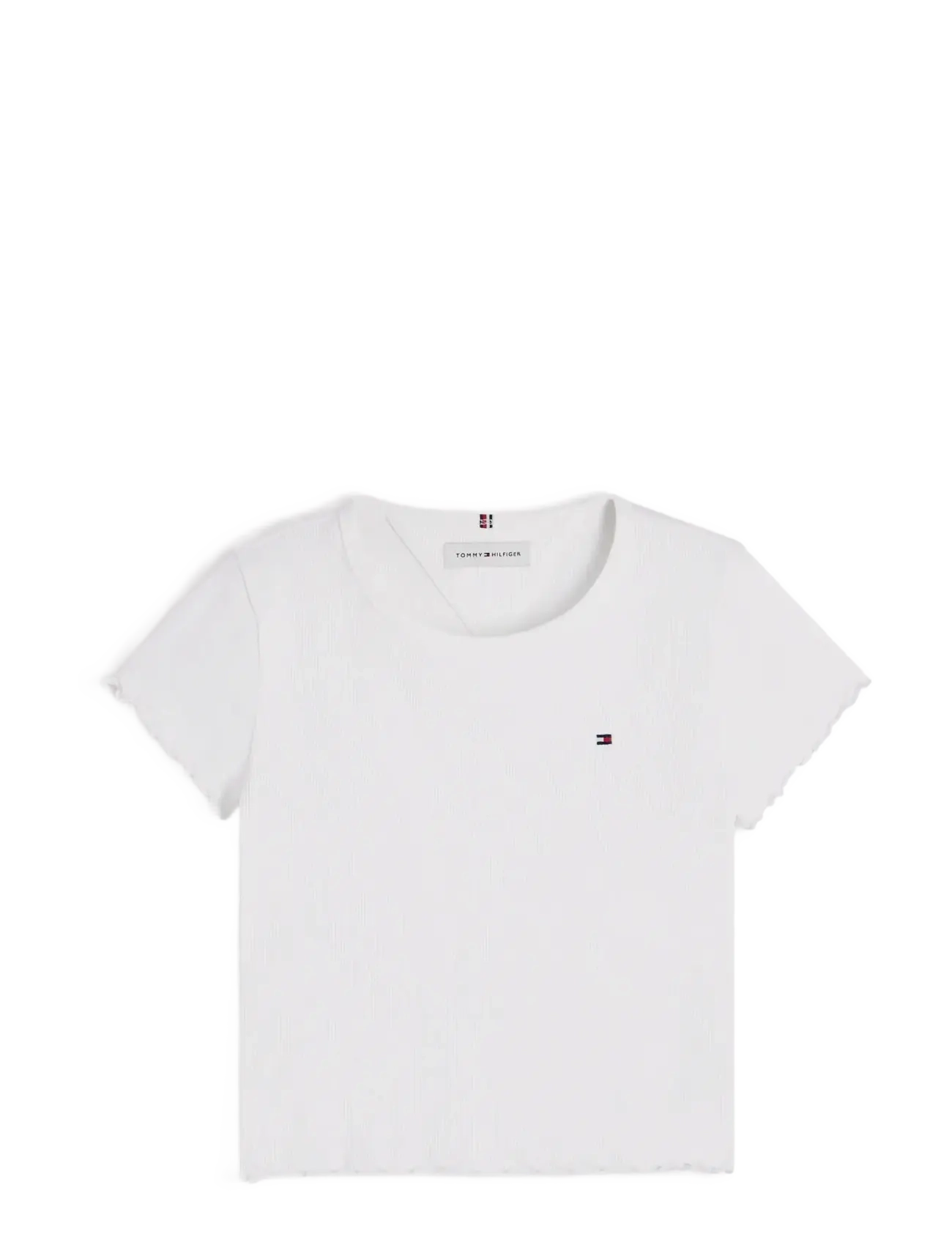 Tommy Hilfiger - ESSENTIAL RIB TOP SS - short-sleeved t-shirts - white - 2