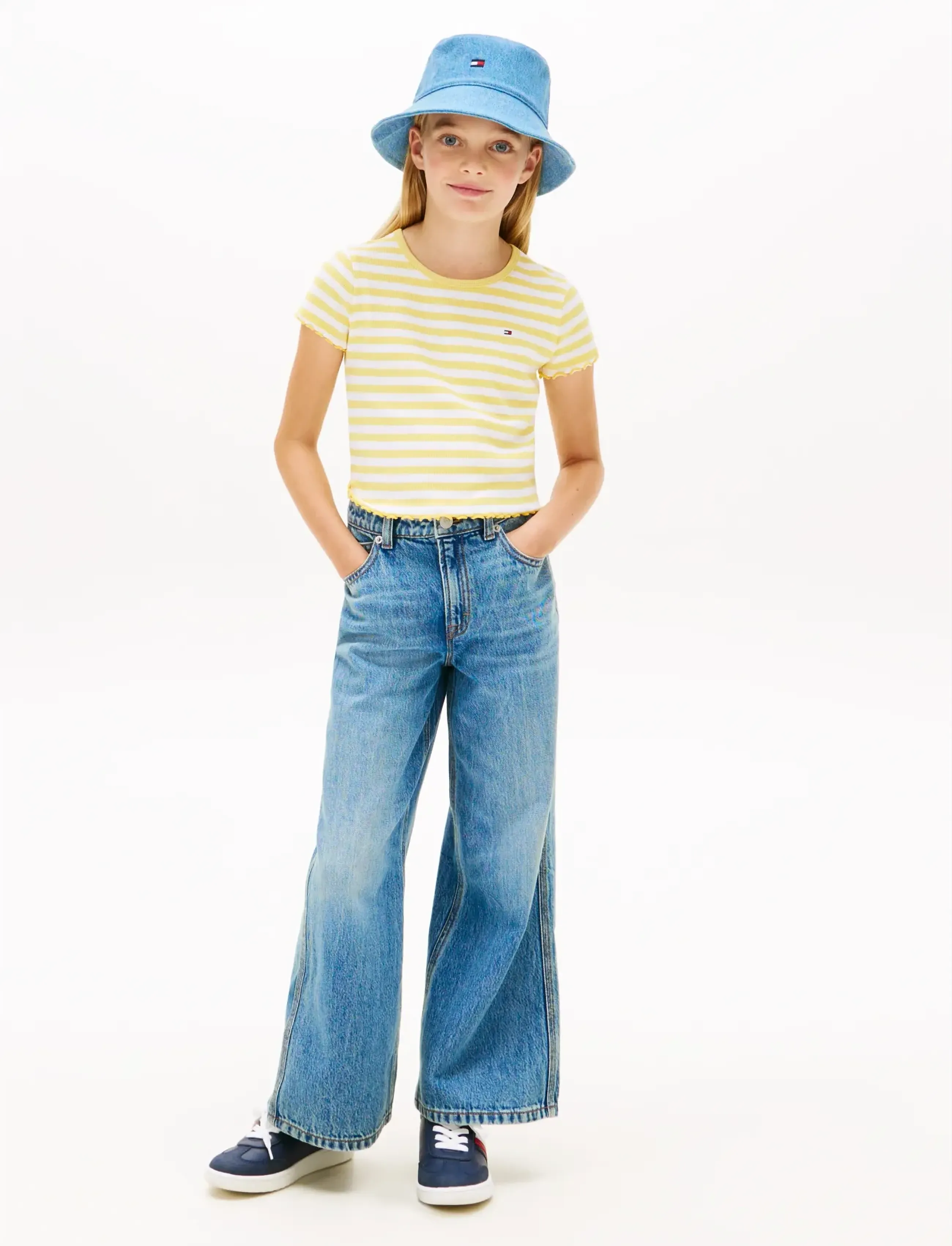 Tommy Hilfiger - ESSENTIAL RIB TOP SS - kurzärmelige - yellow dahlia stripes - 3