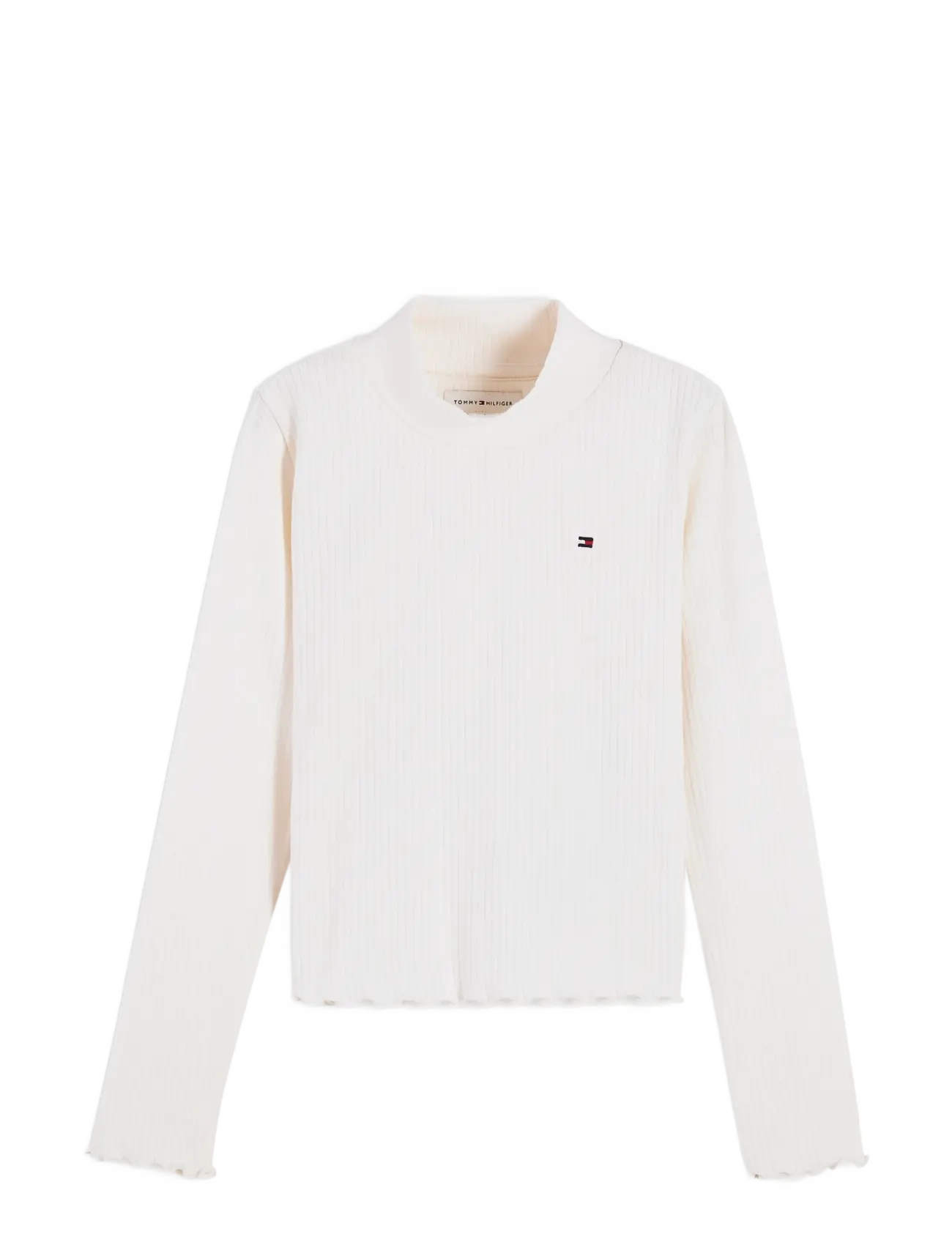 Tommy Hilfiger MOCK NECK RIB TOP LS - Shop by age - OFF WHITE / cream