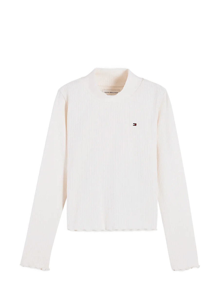 Tommy Hilfiger - MOCK NECK RIB TOP LS - off white - 1