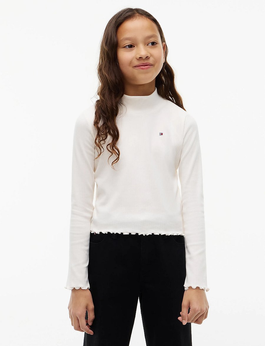 Tommy Hilfiger - MOCK NECK RIB TOP LS - off white - 0