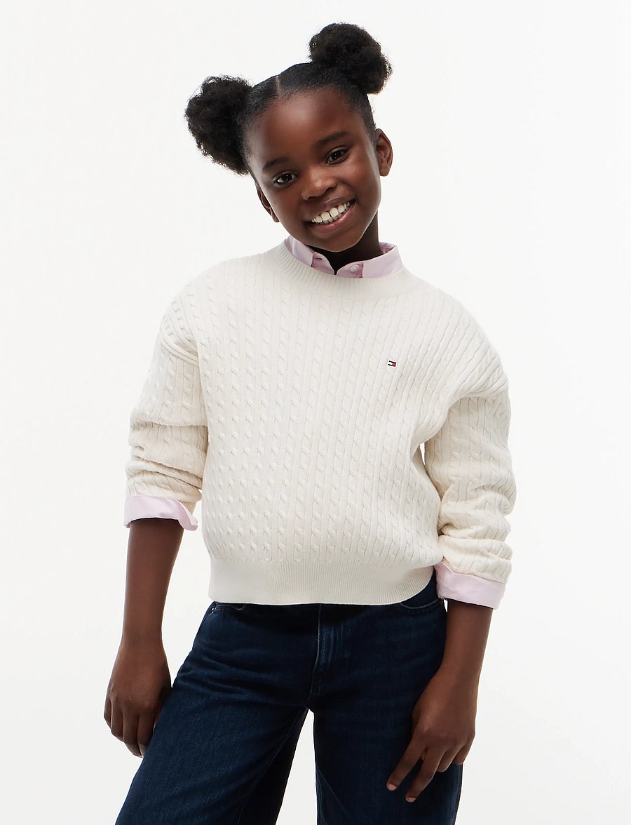 Tommy Hilfiger - CABLE SWEATER - pullover - ivory petal - 0