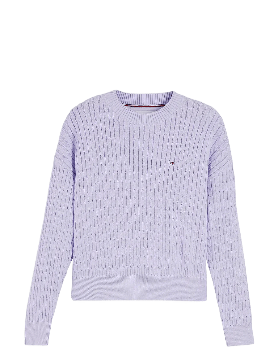 Tommy Hilfiger - CABLE SWEATER - trøjer - lavender ice - 1