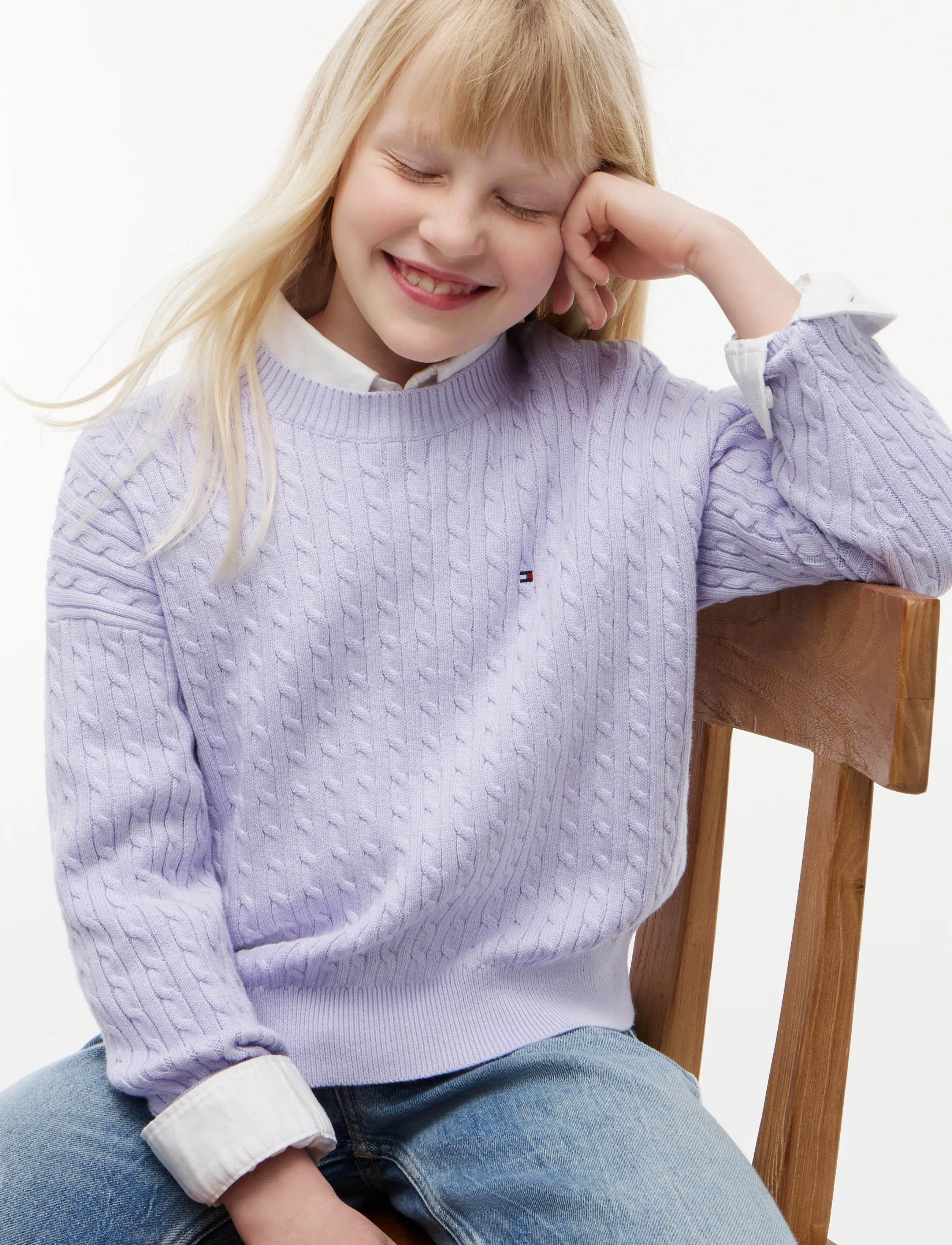 Tommy Hilfiger - CABLE SWEATER - džemprid - lavender ice - 3