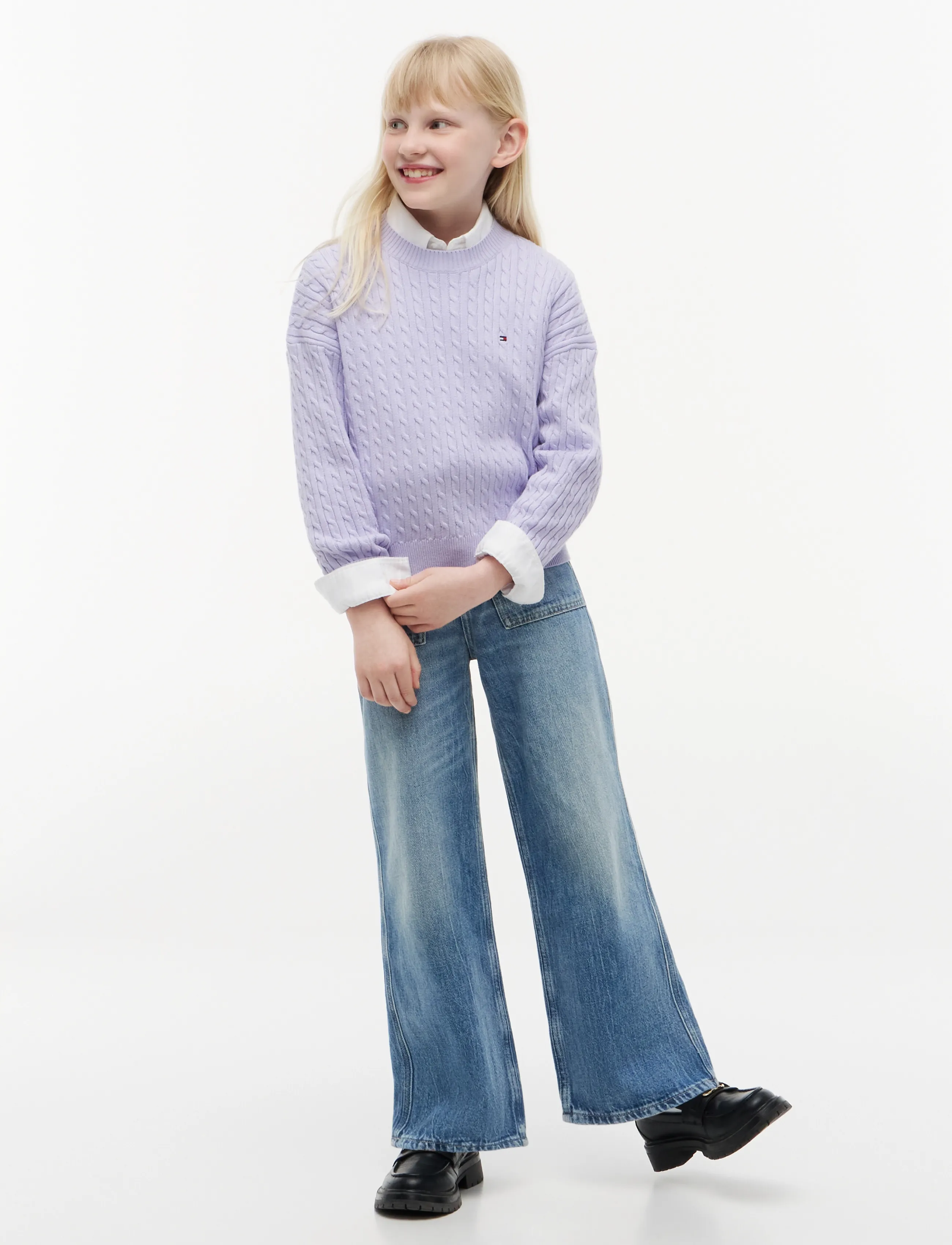 Tommy Hilfiger - CABLE SWEATER - džemprid - lavender ice - 4