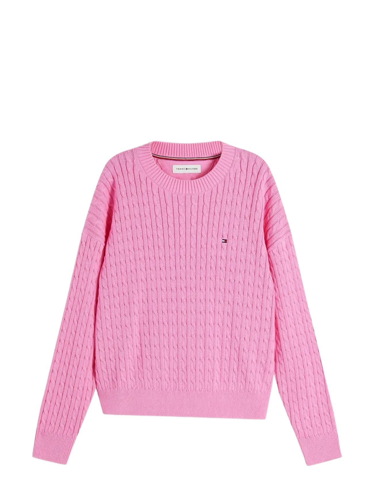 Tommy Hilfiger CABLE SWEATER - Strickmode - PINK DAISY / pink/rose