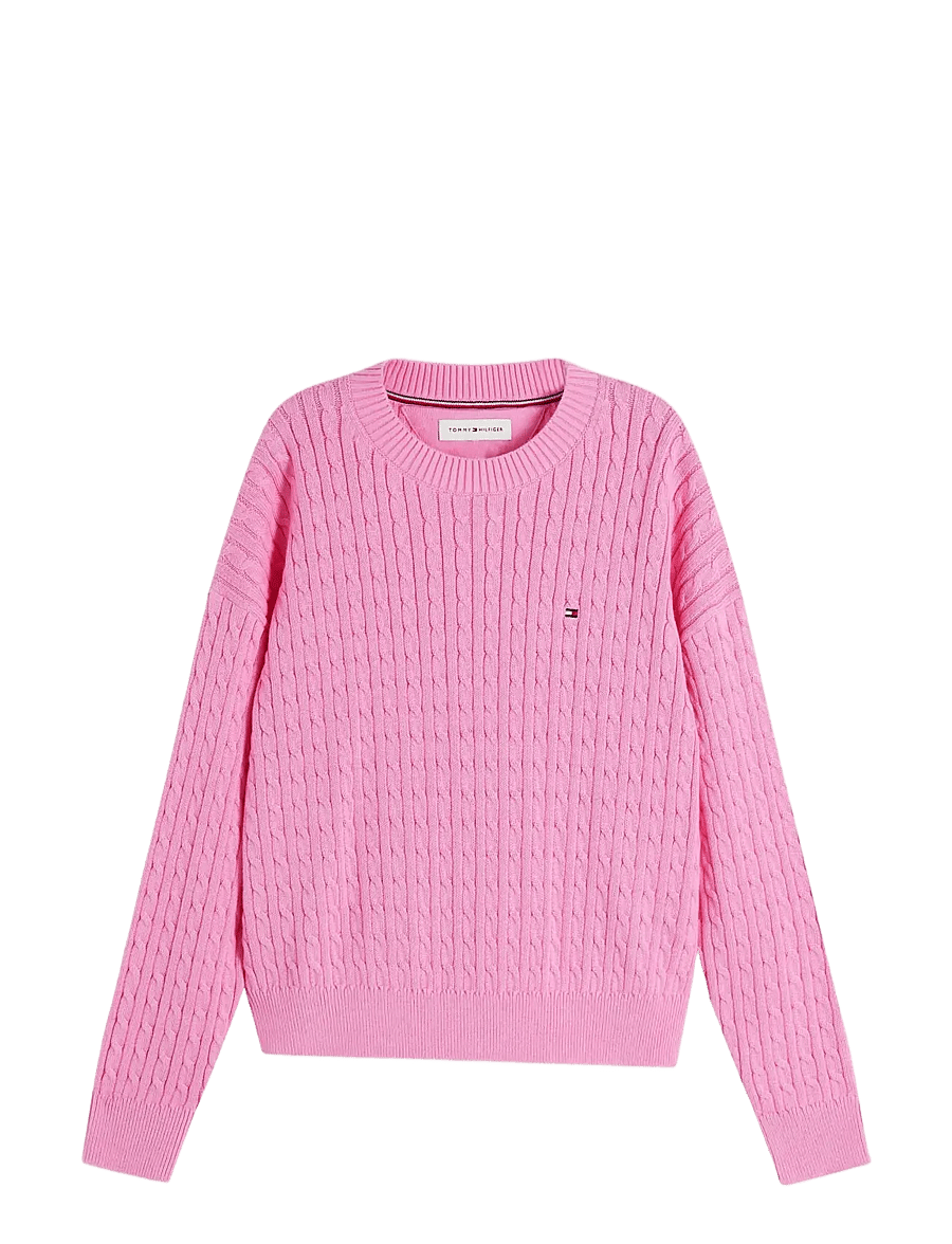 Tommy Hilfiger - CABLE SWEATER - stickade tröjor - pink daisy - 1