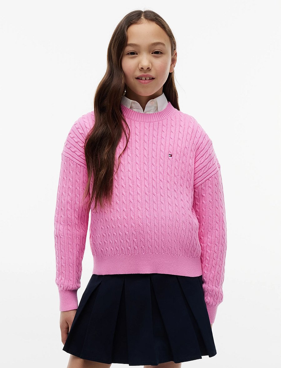 Tommy Hilfiger - CABLE SWEATER - stickade tröjor - pink daisy - 0