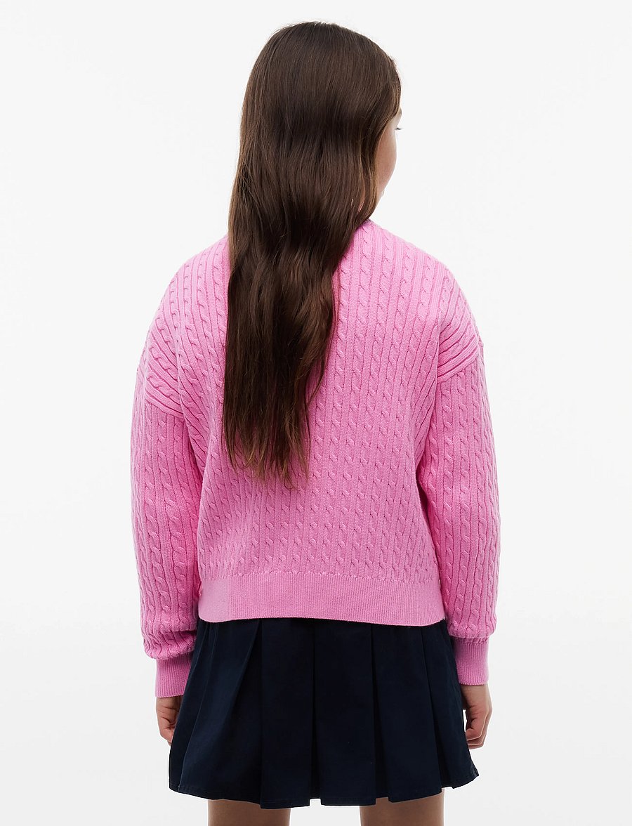 Tommy Hilfiger - CABLE SWEATER - stickade tröjor - pink daisy - 2