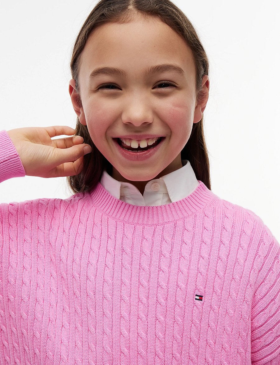 Tommy Hilfiger - CABLE SWEATER - stickade tröjor - pink daisy - 3