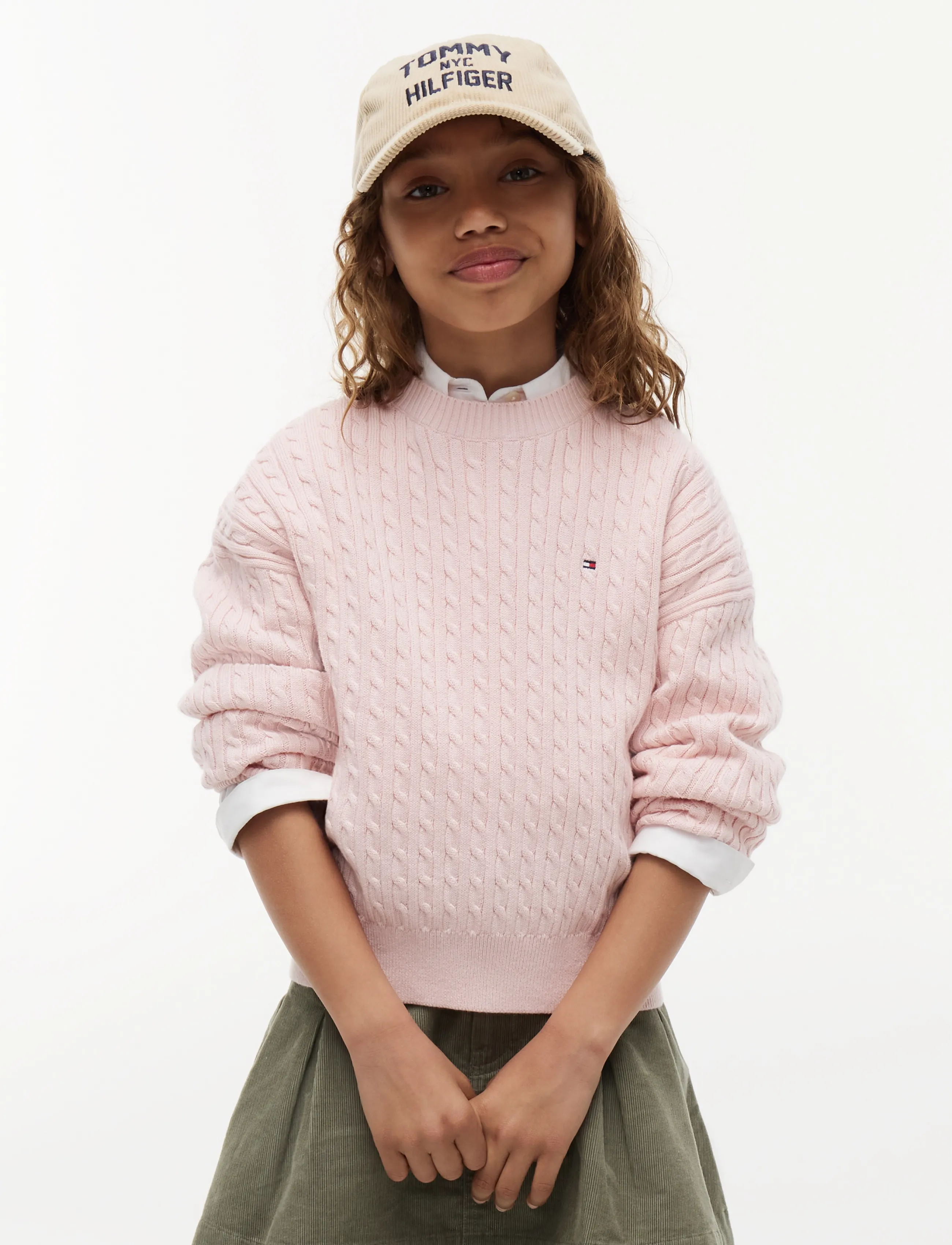Tommy Hilfiger CABLE SWEATER - Tommy Hilfiger - WHIMSY PINK / pink/rose