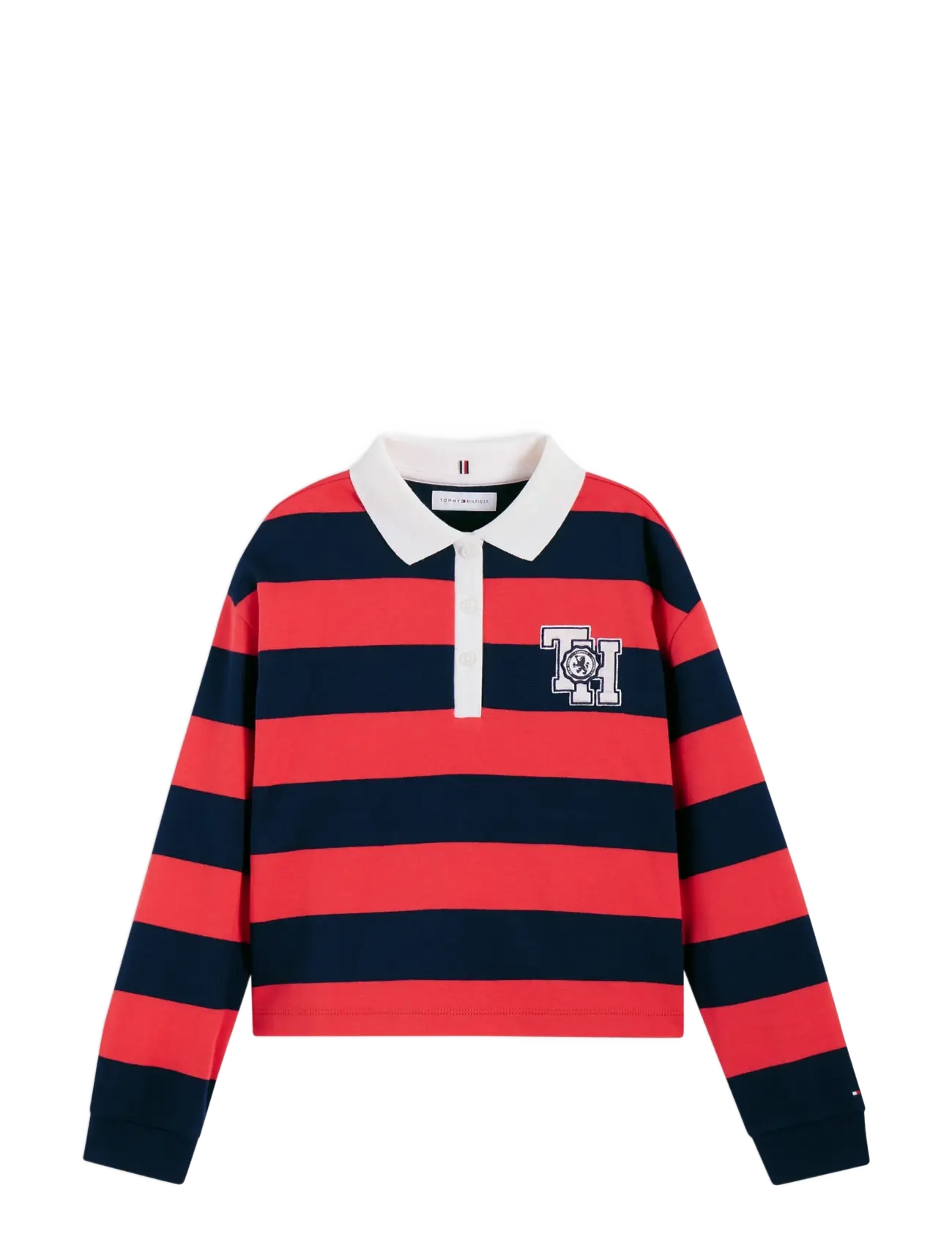 Tommy Hilfiger STRIPE POLO LS - Teismelised 140-176 - DARK BLUE STRIPES / navy