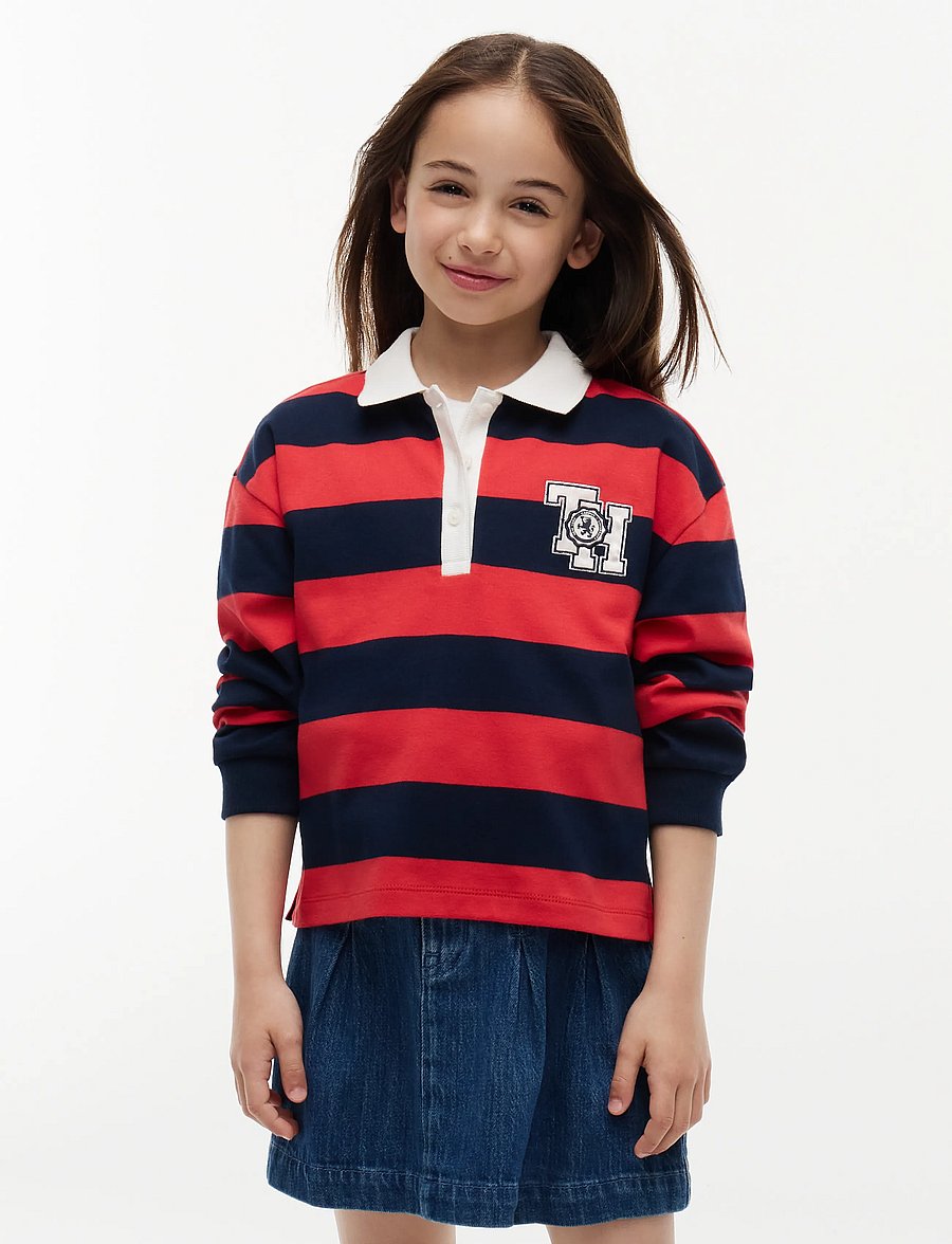 Tommy Hilfiger - STRIPE POLO LS - poloshirts - dark blue stripes - 0