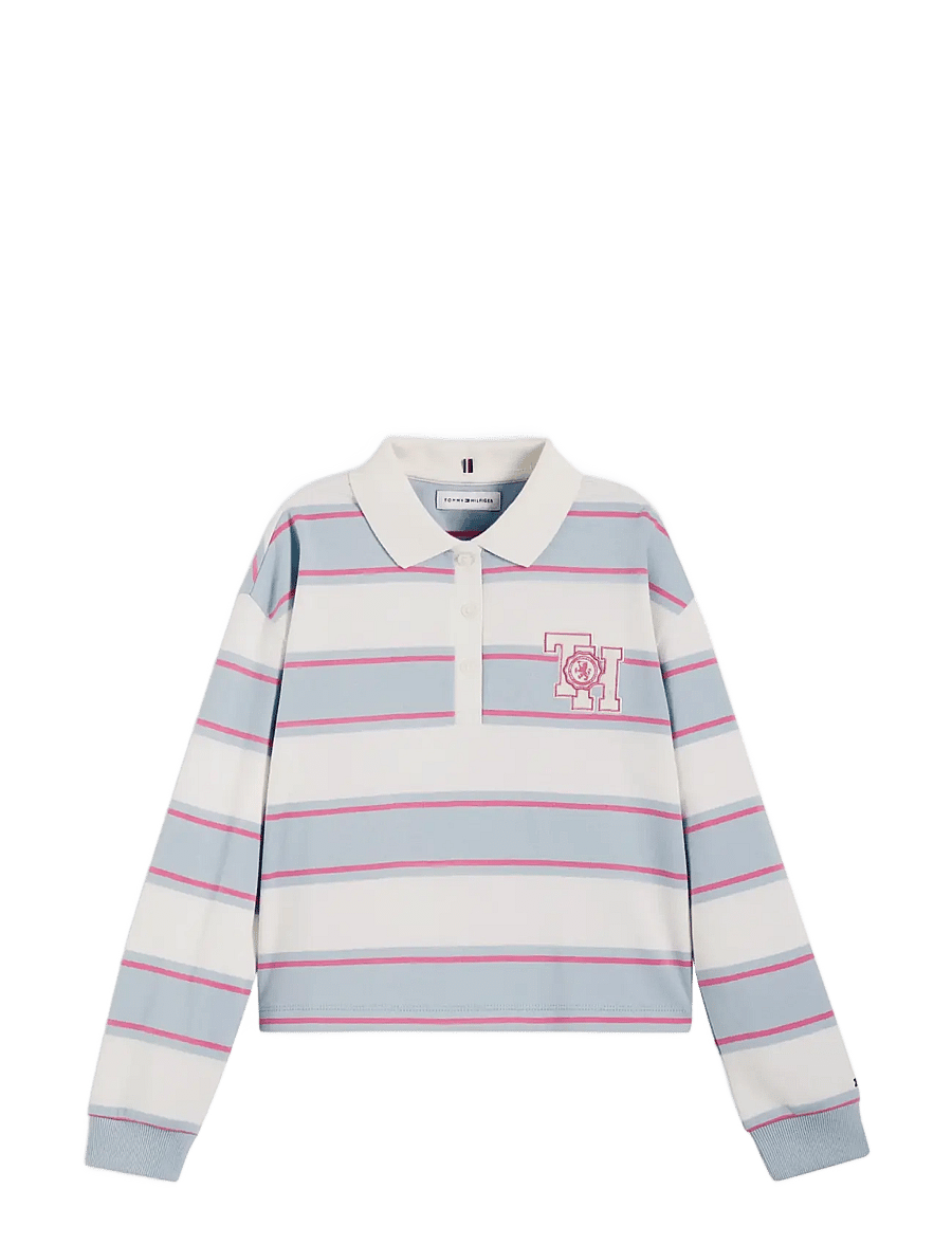 Tommy Hilfiger - STRIPE POLO LS - langärmelig poloshirt - sky blue stripes - 1