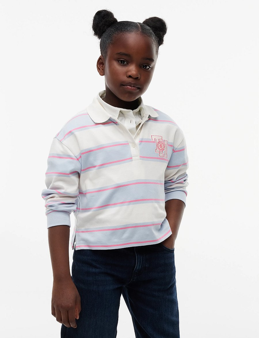 Tommy Hilfiger - STRIPE POLO LS - langärmelig poloshirt - sky blue stripes - 0