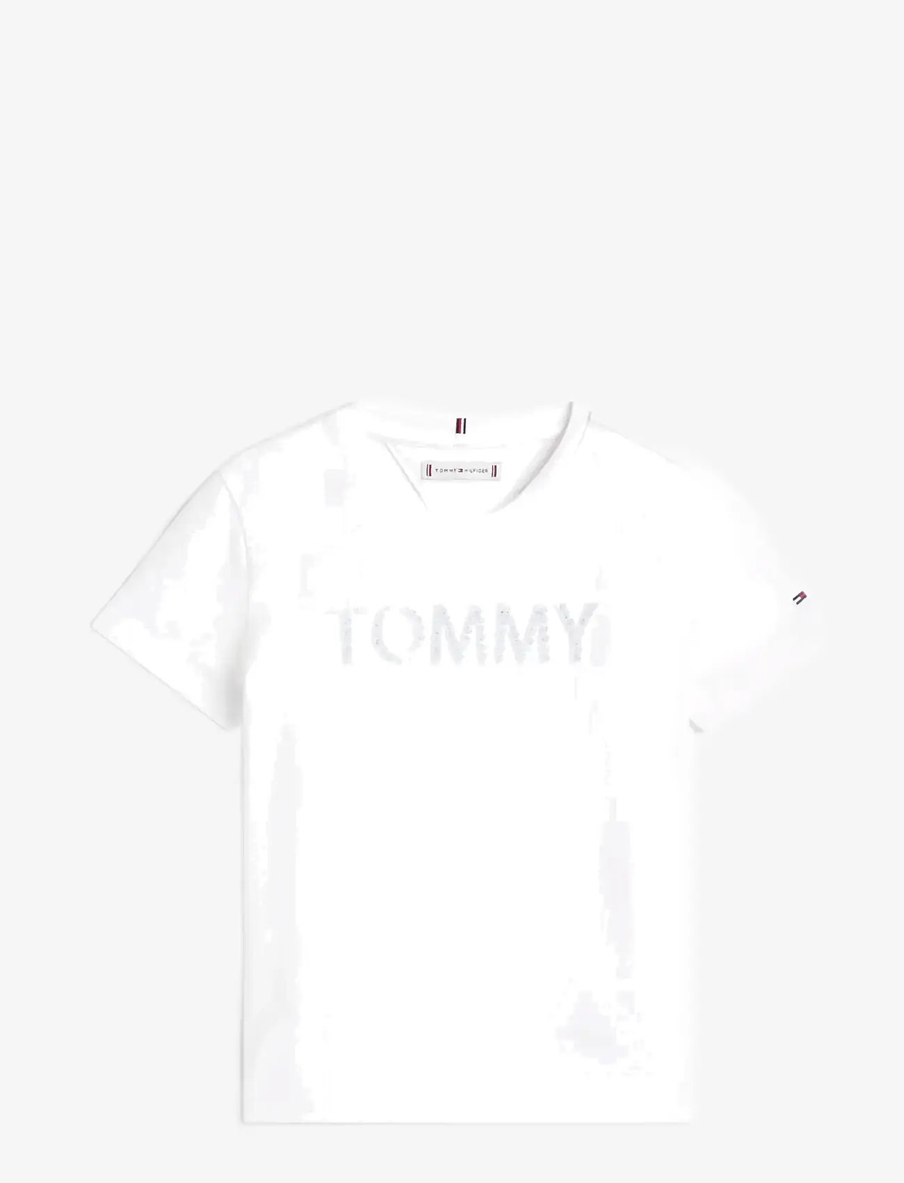 Tommy Hilfiger - TOMMY SEQUINS TEE S/S - kortærmede t-shirts - white - 1