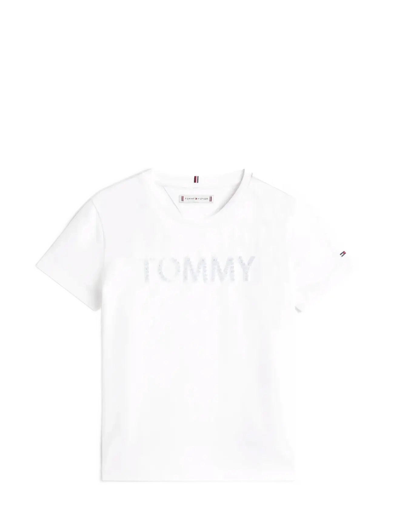 TOMMY SEQUINS TEE S/S - WHITE