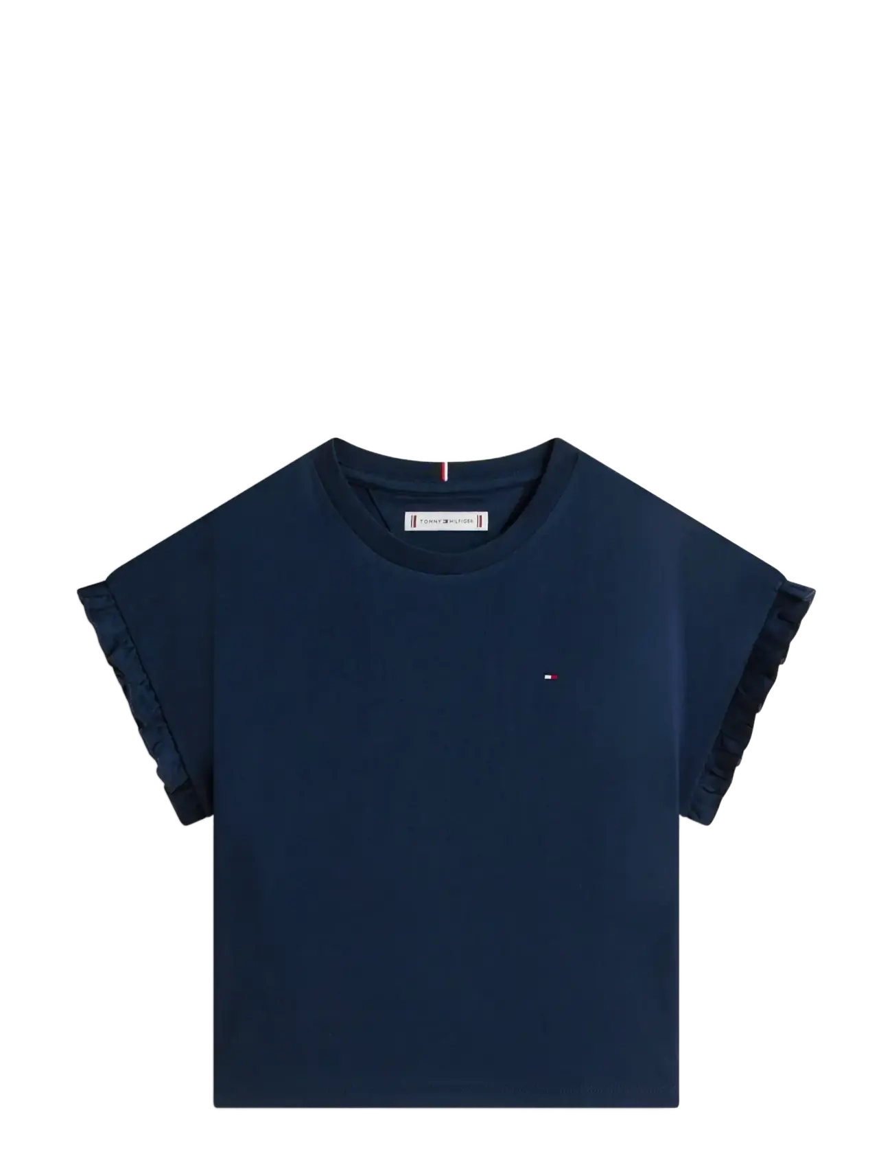 Tommy Hilfiger Essential Ruffle Sleeve Tee - Erbjudanden - DARK NIGHT NAVY / navy