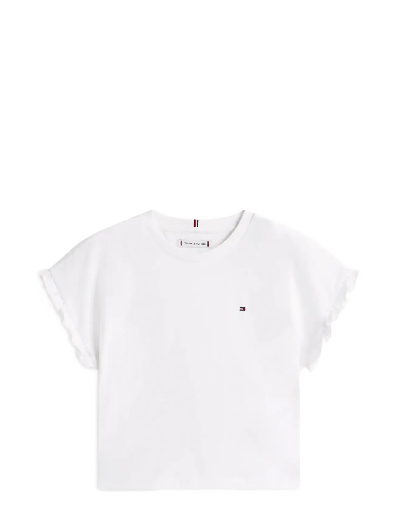 TOMMY HILFIGER Essential Ruffle Sleeve Tee Weiß - 140 - Kinder