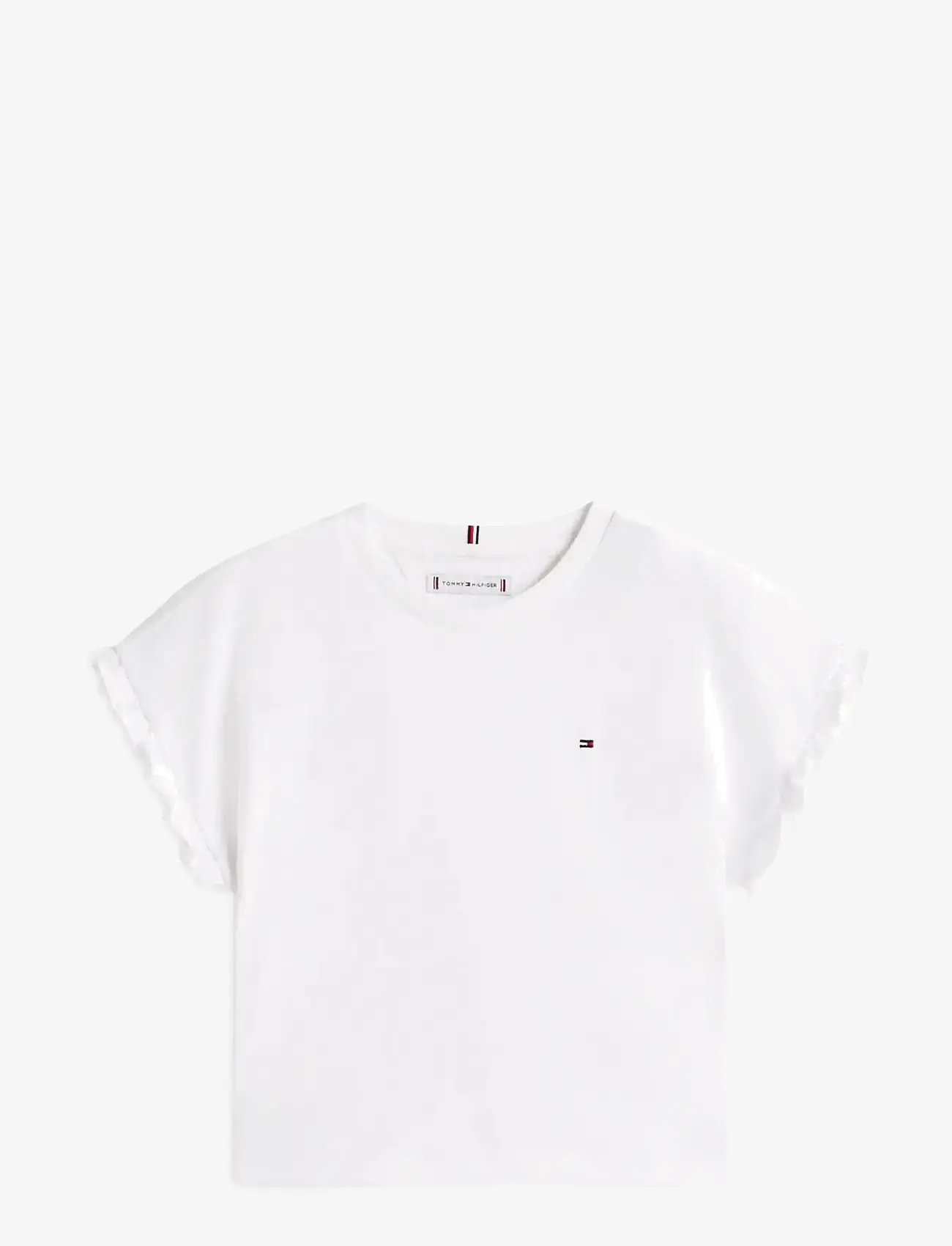 Tommy Hilfiger - Essential Ruffle Sleeve Tee - kurzärmelige - white - 1