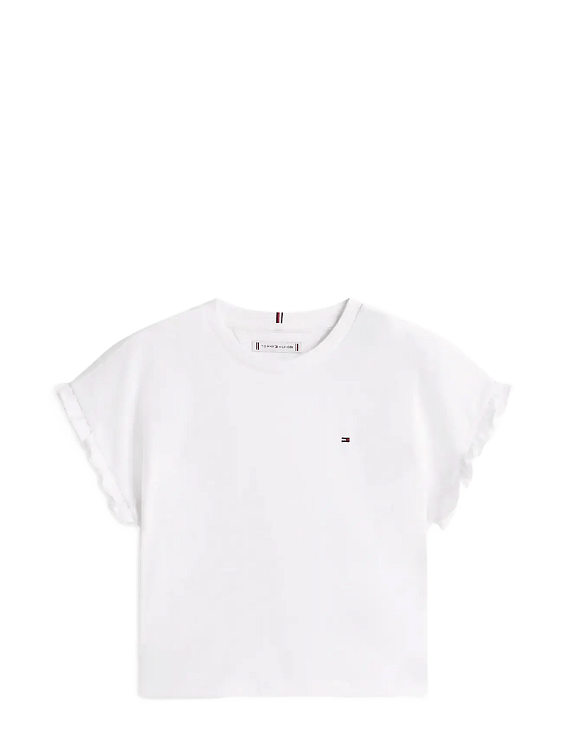 Tommy Hilfiger - Essential Ruffle Sleeve Tee - kurzärmelige - white - 1