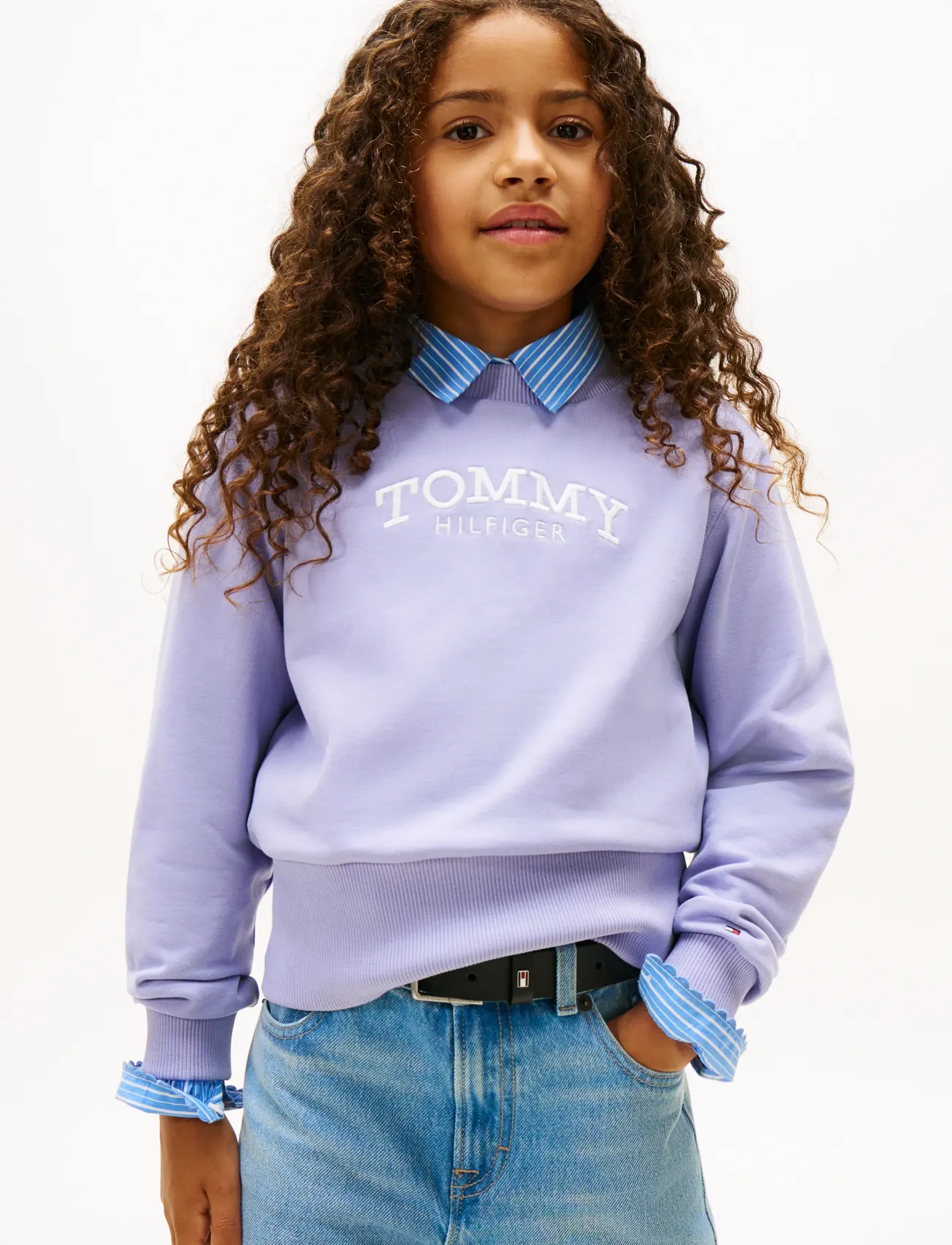 Tommy Hilfiger HIGH RIB HEM CREW NECK - Sweats et sweats à capuche - PERIWINKLE DUSK / purple