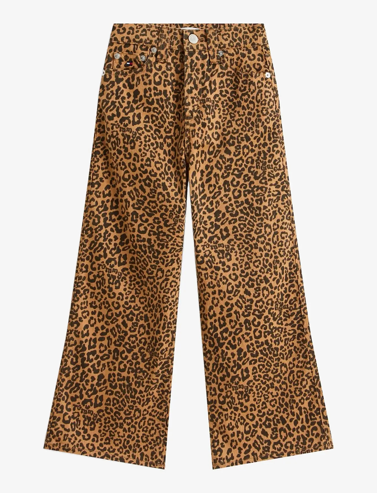 Tommy Hilfiger - MABEL LEOPARD AOP - hosen mit weitem bein - leoparddenim - 1