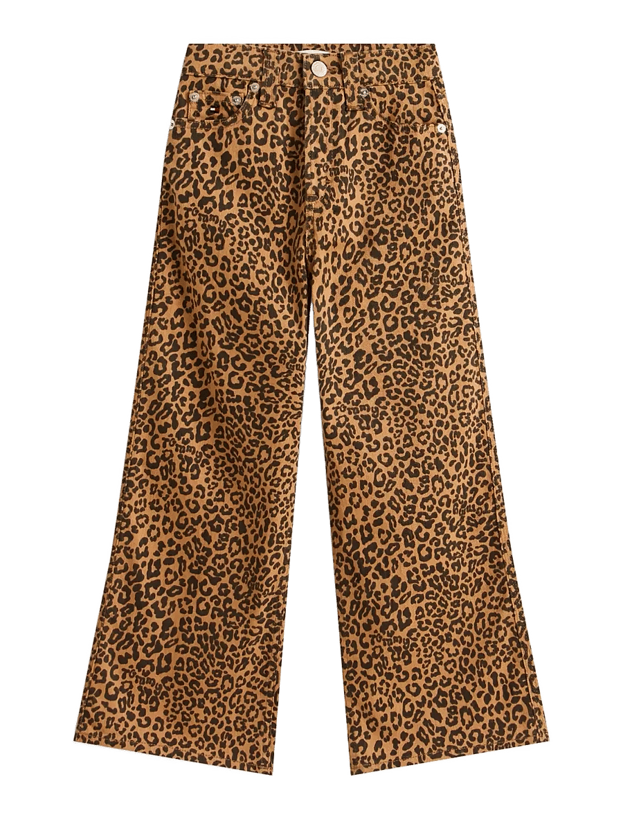 Tommy Hilfiger - MABEL LEOPARD AOP - hosen mit weitem bein - leoparddenim - 1