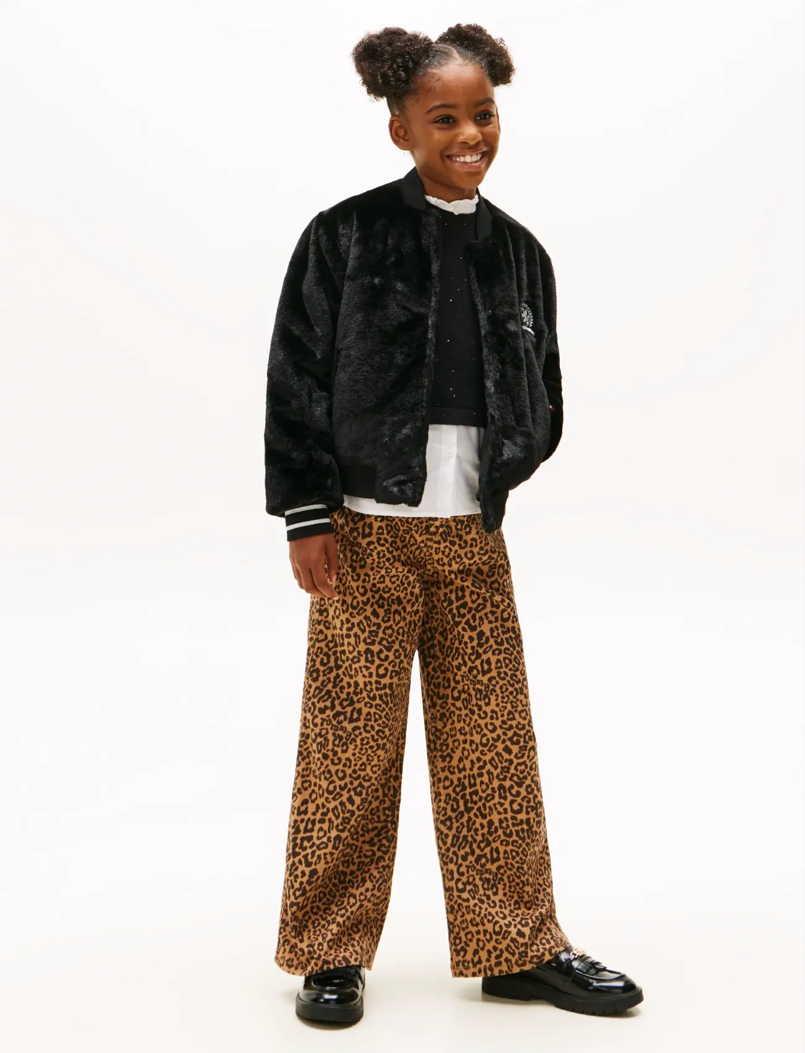 Tommy Hilfiger Mabel Leopard Aop, 176, Multi/patterned, Jeans > Vidde Jeans, Børn