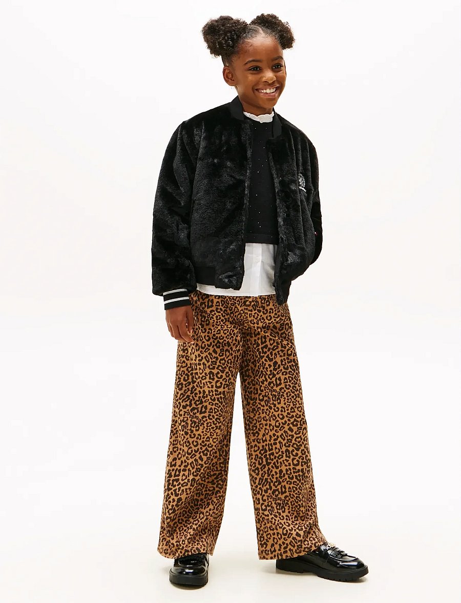 Tommy Hilfiger - MABEL LEOPARD AOP - hosen mit weitem bein - leoparddenim - 0