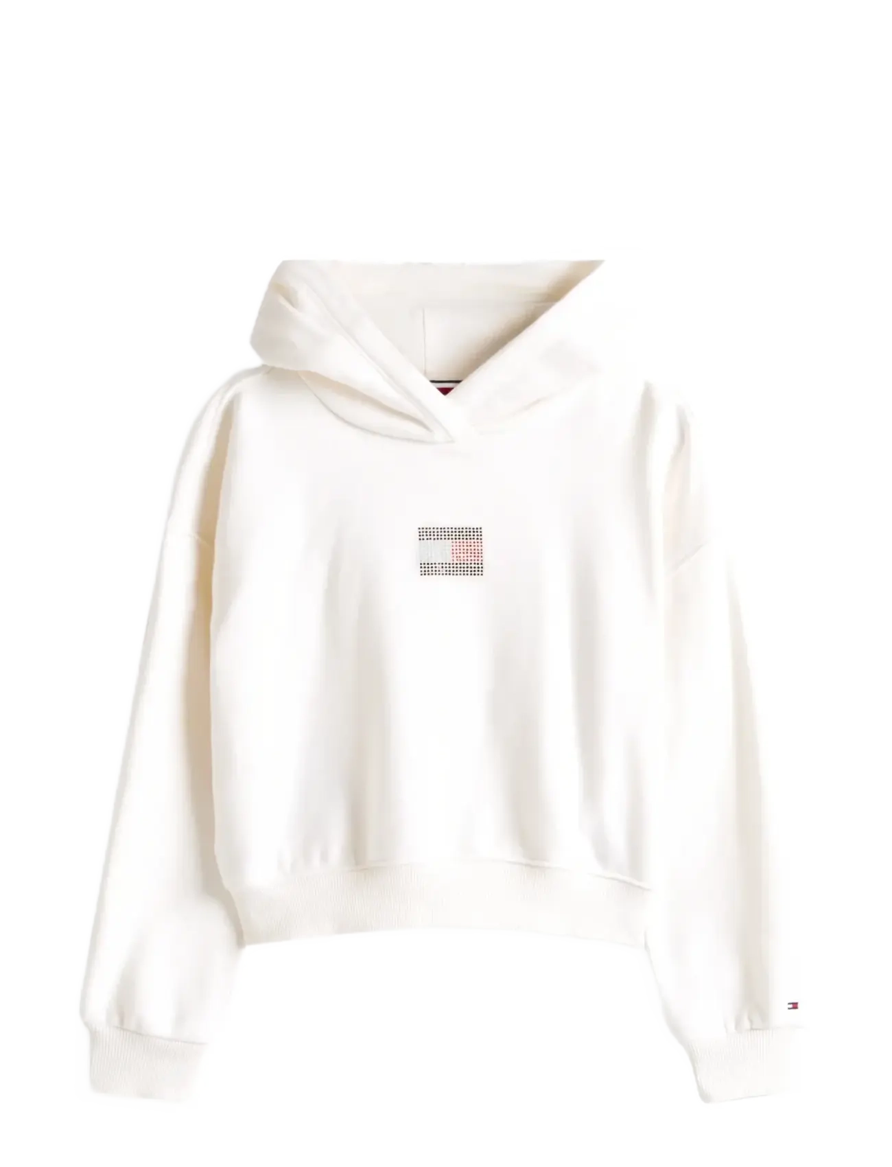 Tommy Hilfiger RHINE STONE FLAG HOODIE - Tommy Hilfiger - IVORY SILK / white