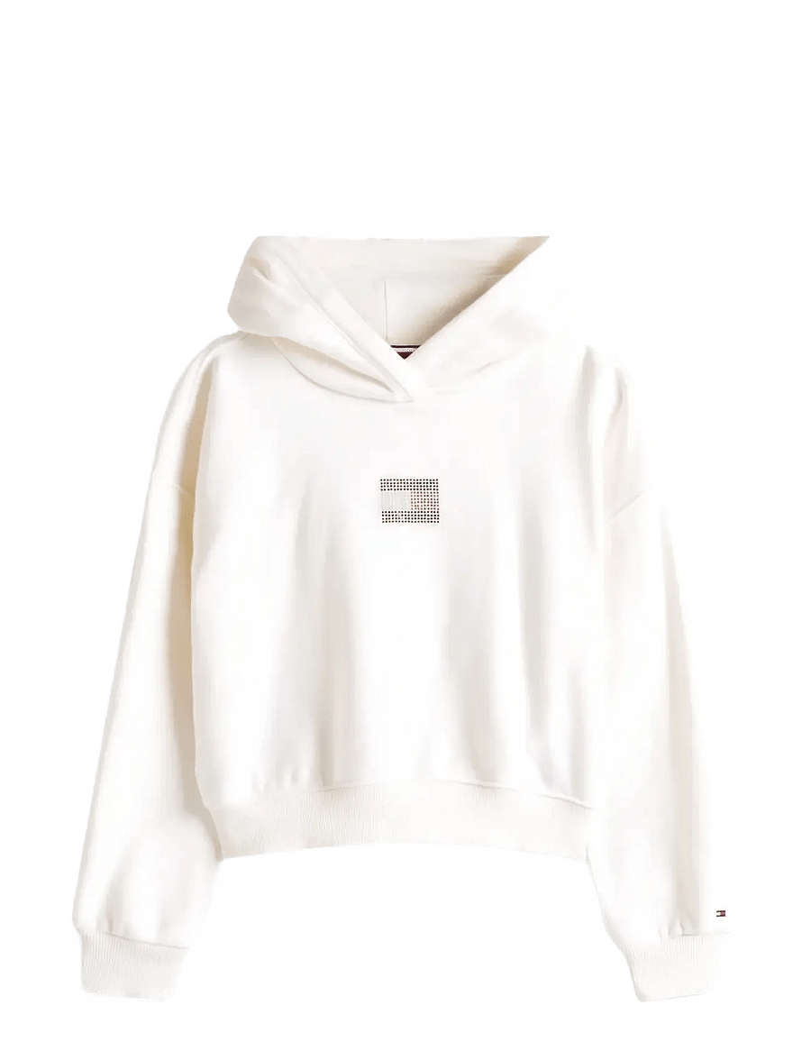 Tommy Hilfiger - RHINE STONE FLAG HOODIE - kapuzenpullover - ivory silk - 1