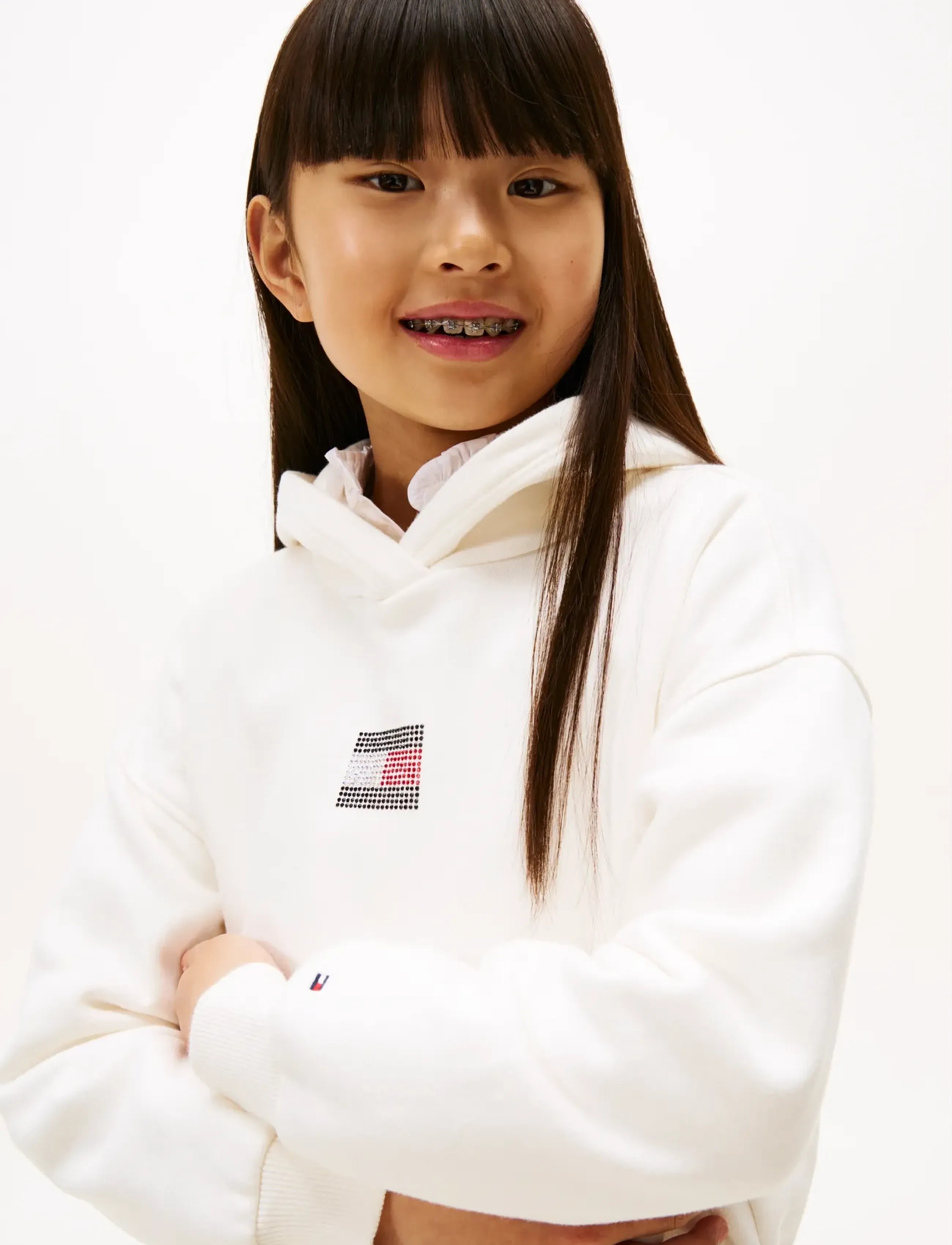 Tommy Hilfiger - RHINE STONE FLAG HOODIE - kapuzenpullover - ivory silk - 4