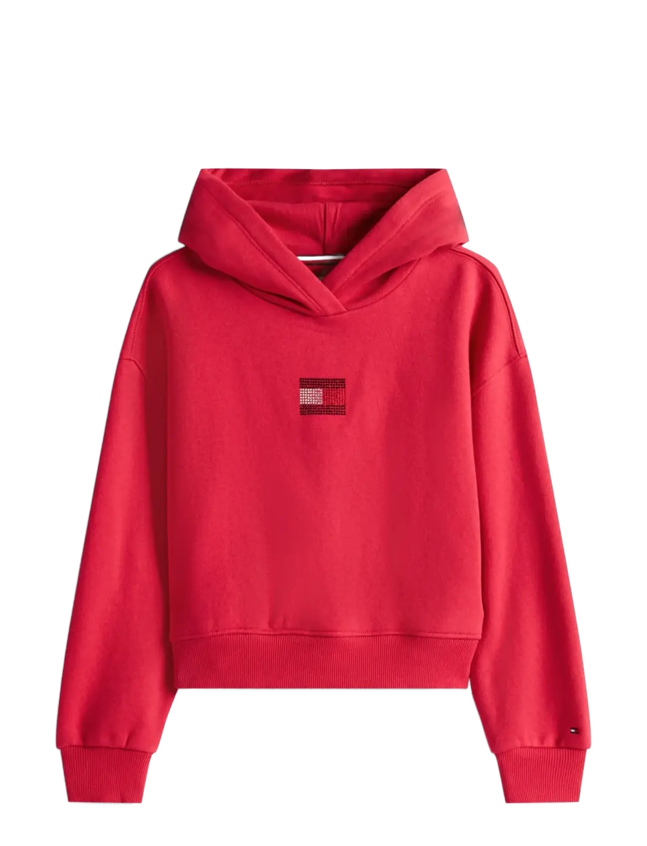 Tommy Hilfiger RHINE STONE FLAG HOODIE - Tøj - RUBY RHUBARB / red