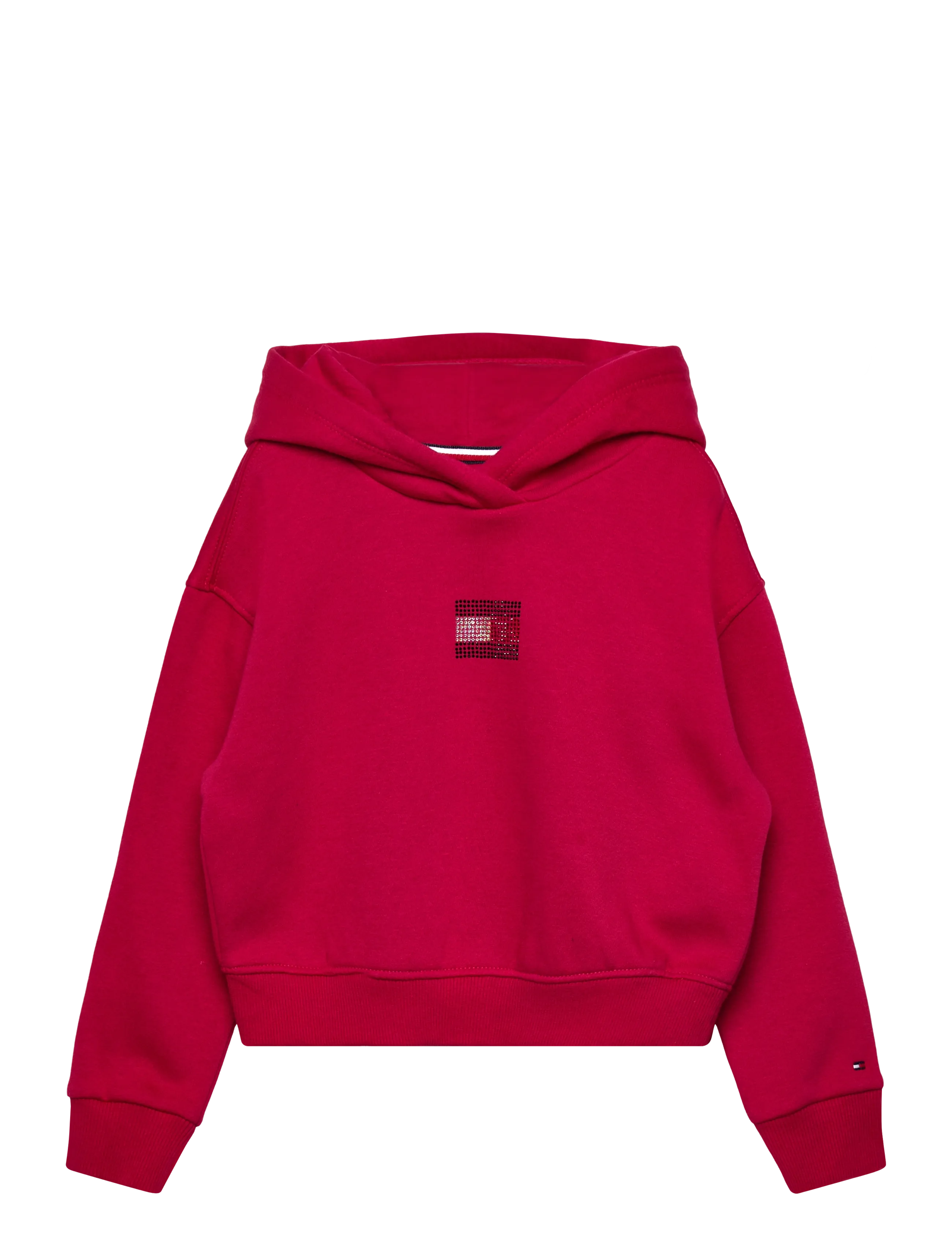 RHINE STONE FLAG HOODIE - RUBY RHUBARB
