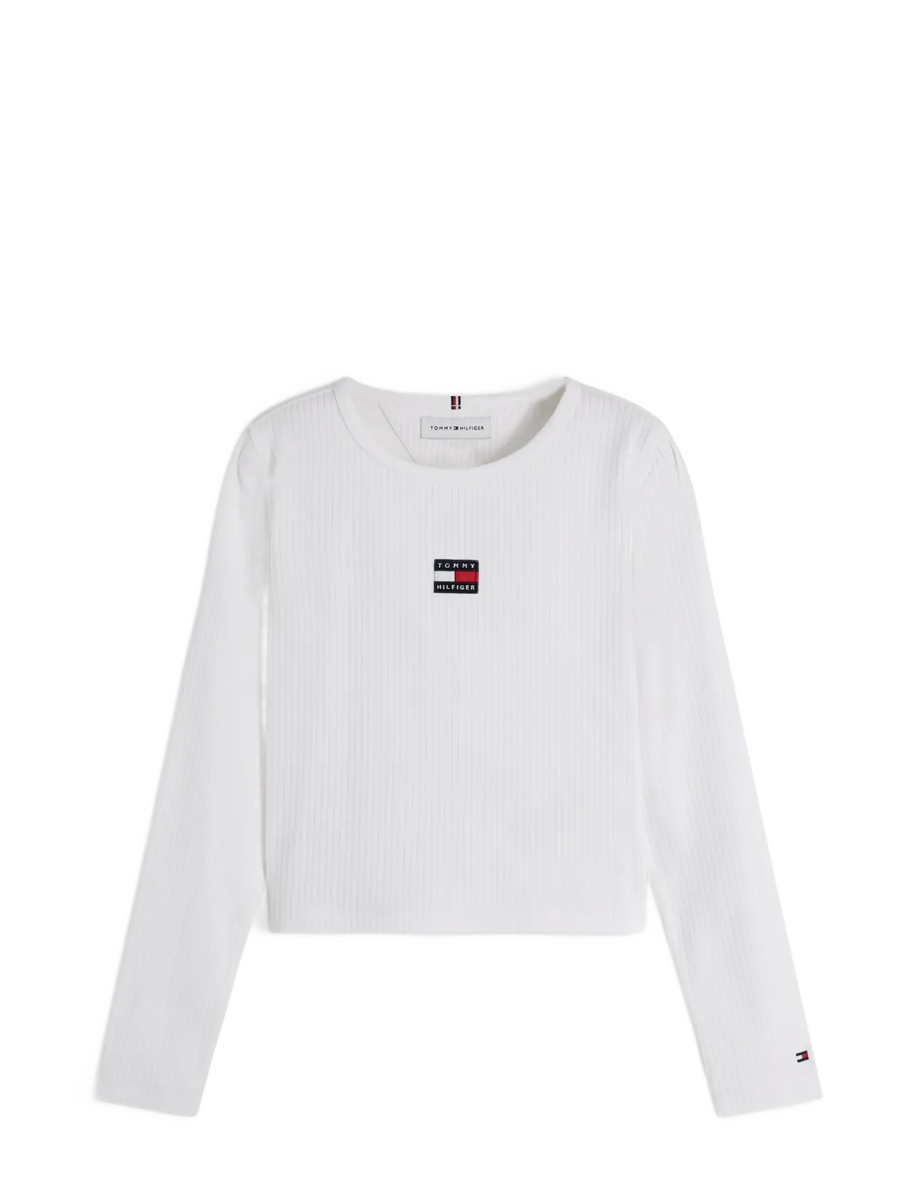 TOMMY HILFIGER Heritage Flag Rib Knit Tee Ls Weiß - 40 - Kinder