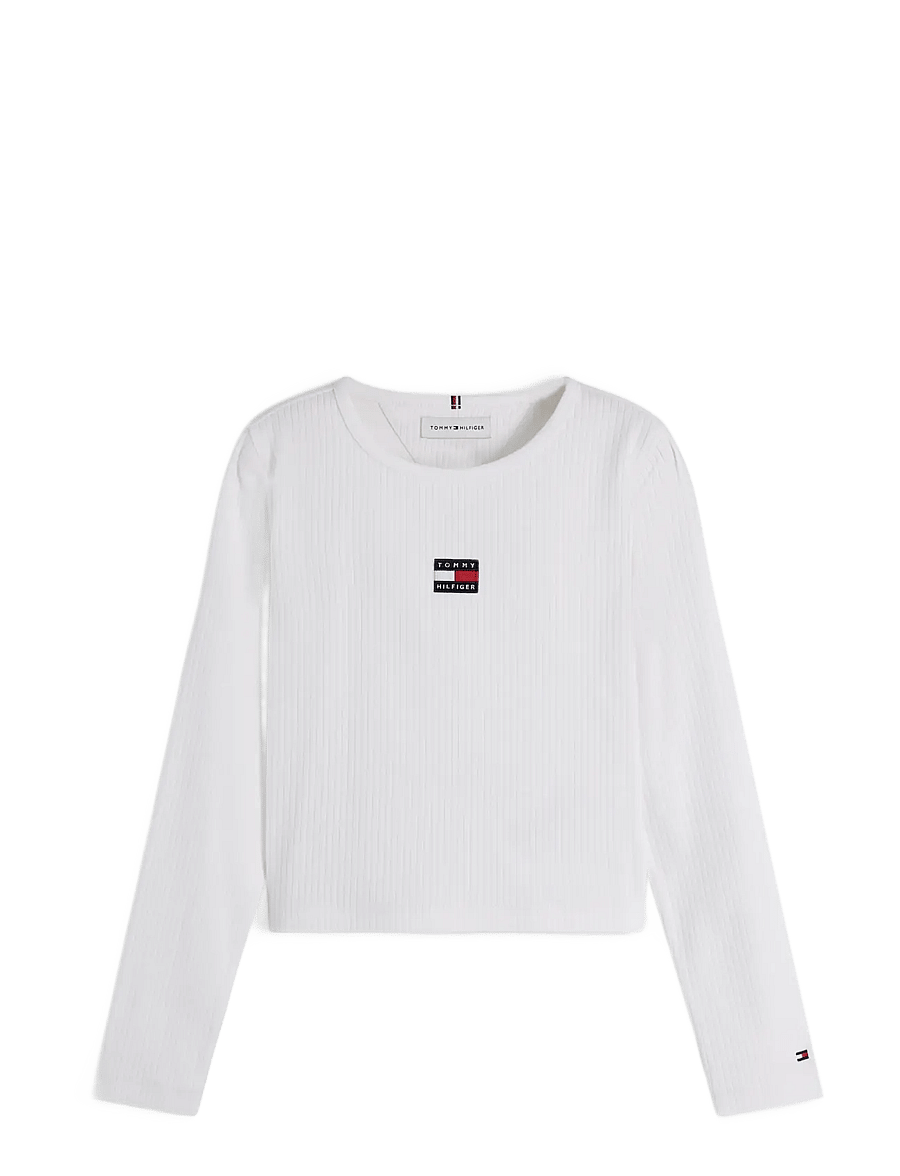 Tommy Hilfiger - HERITAGE FLAG RIB KNIT TEE LS - langärmelig - white - 1