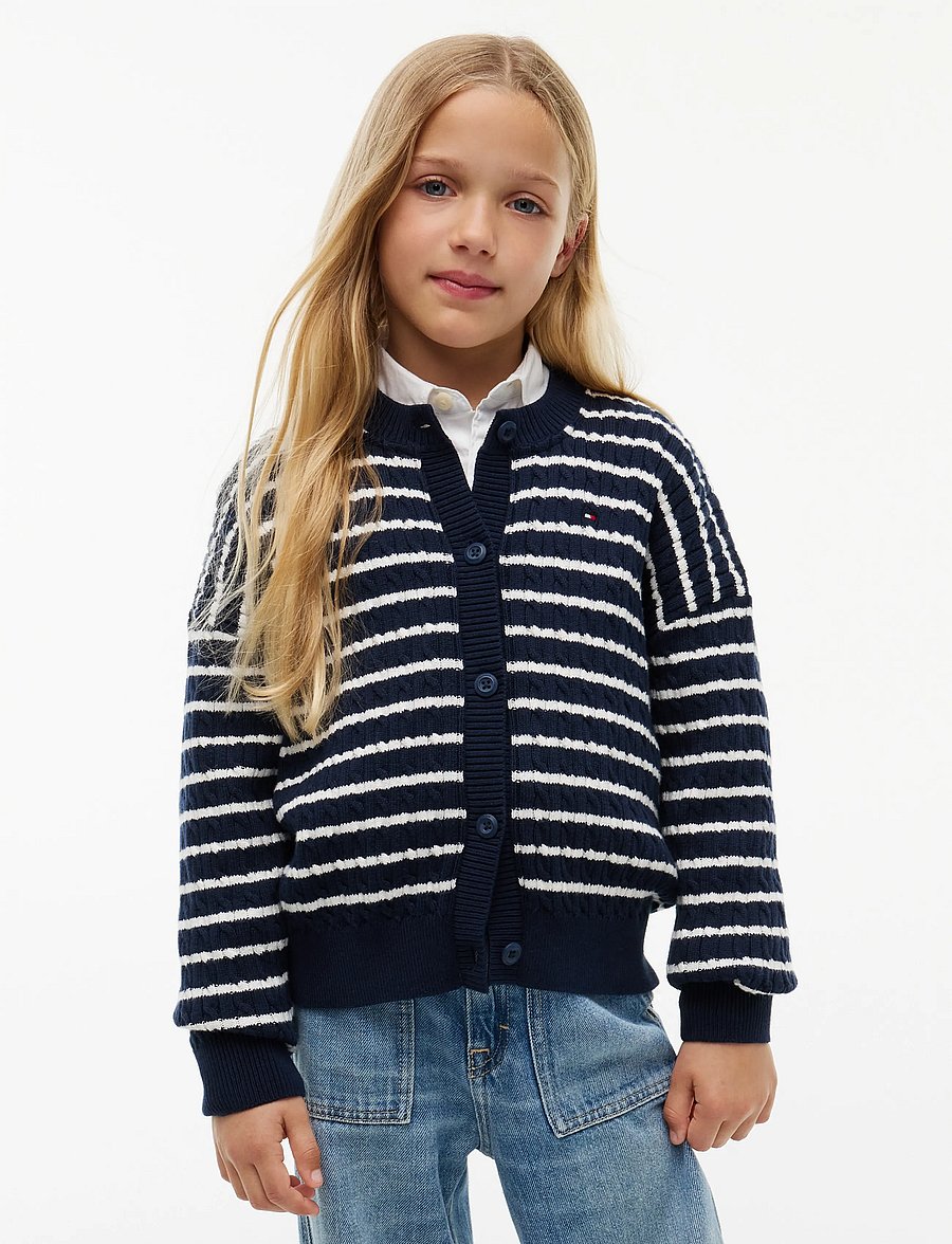 Tommy Hilfiger - CABLE CARDIGAN - kardiganid - dark blue ivory petal - 0
