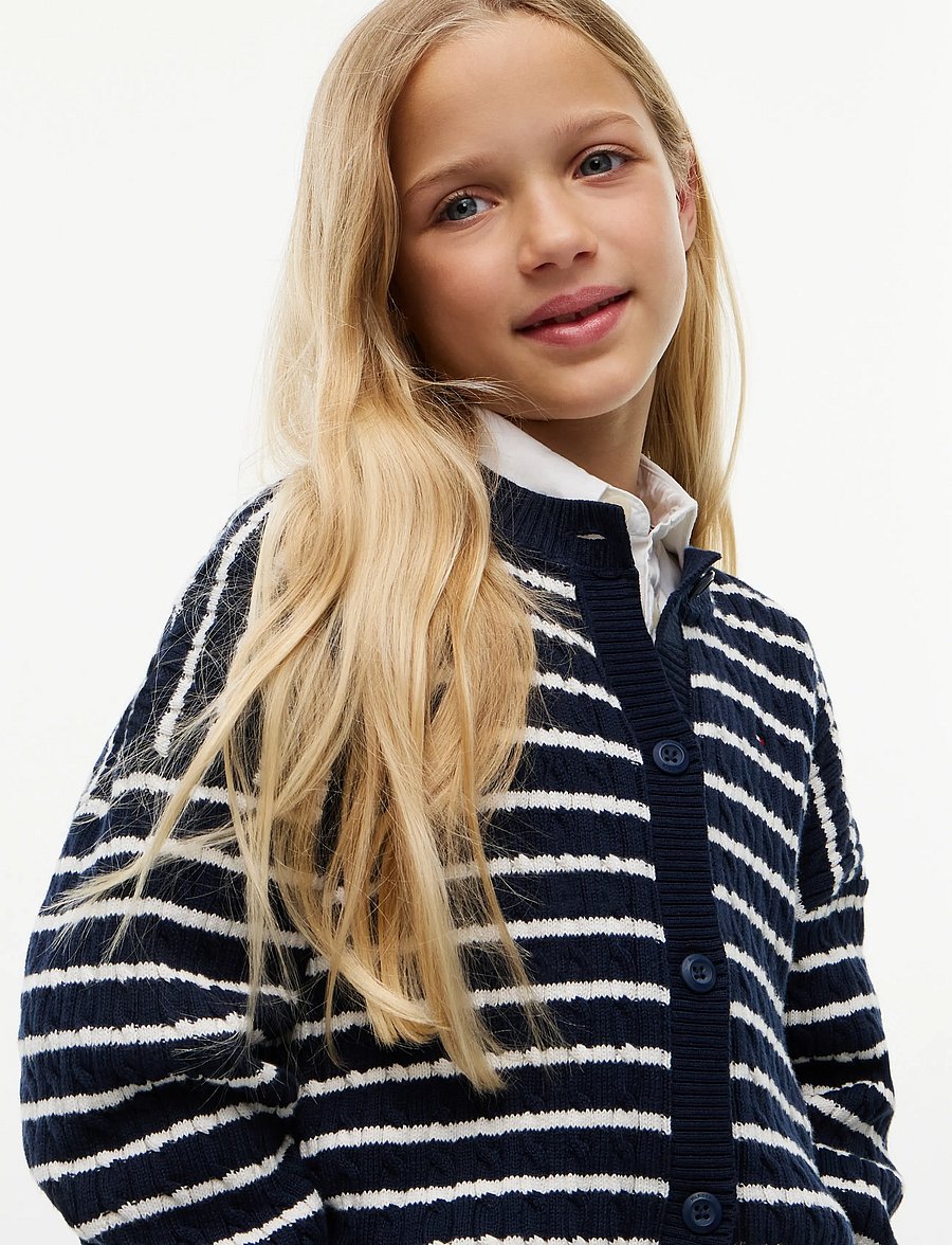 Tommy Hilfiger - CABLE CARDIGAN - kardiganid - dark blue ivory petal - 3