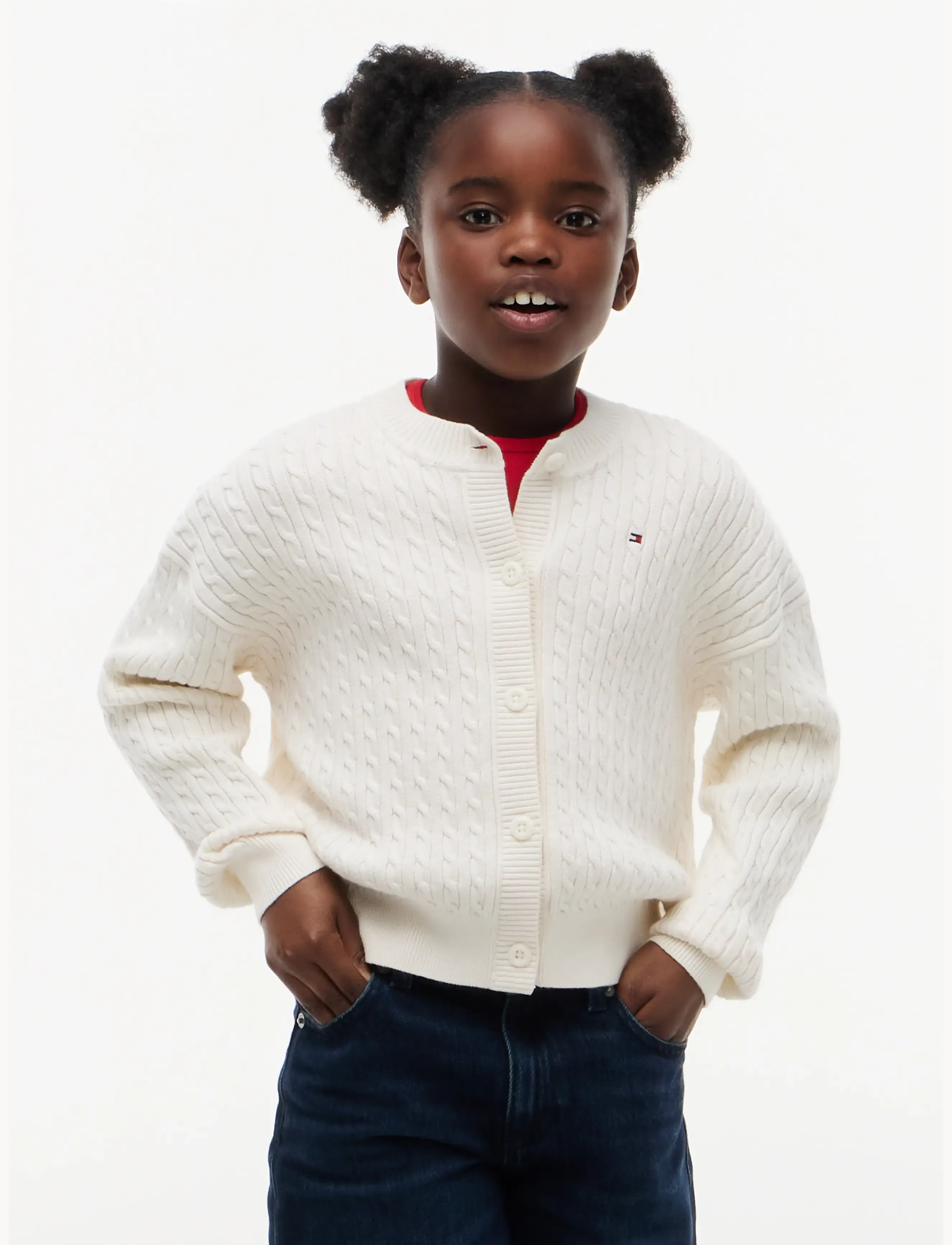 Tommy Hilfiger CABLE CARDIGAN - Tommy Hilfiger - IVORY PETAL / cream